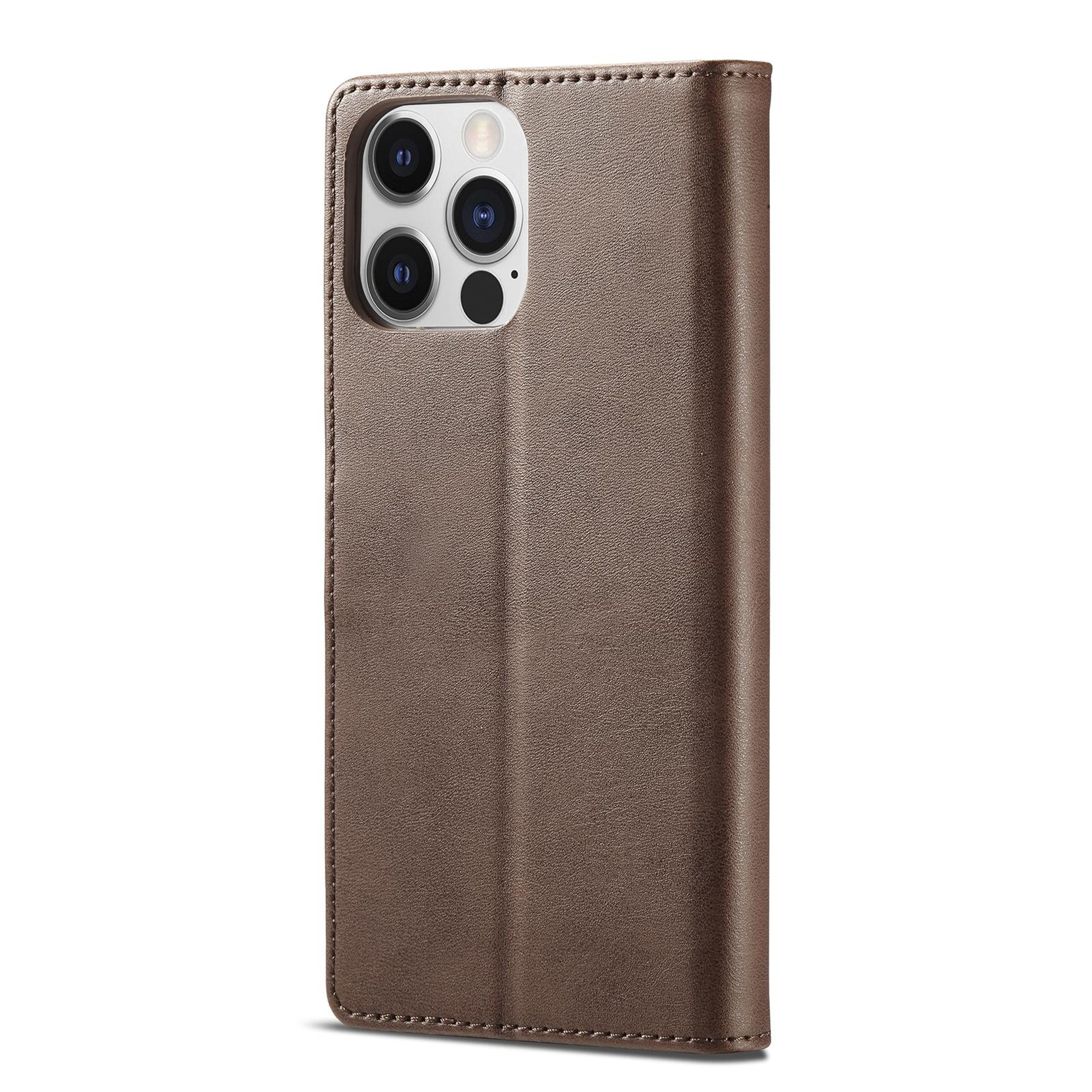 IPhone 14 Pro Leather Wallet Case With Card Holder Kickstand  Calf Texture Flip Cover 2