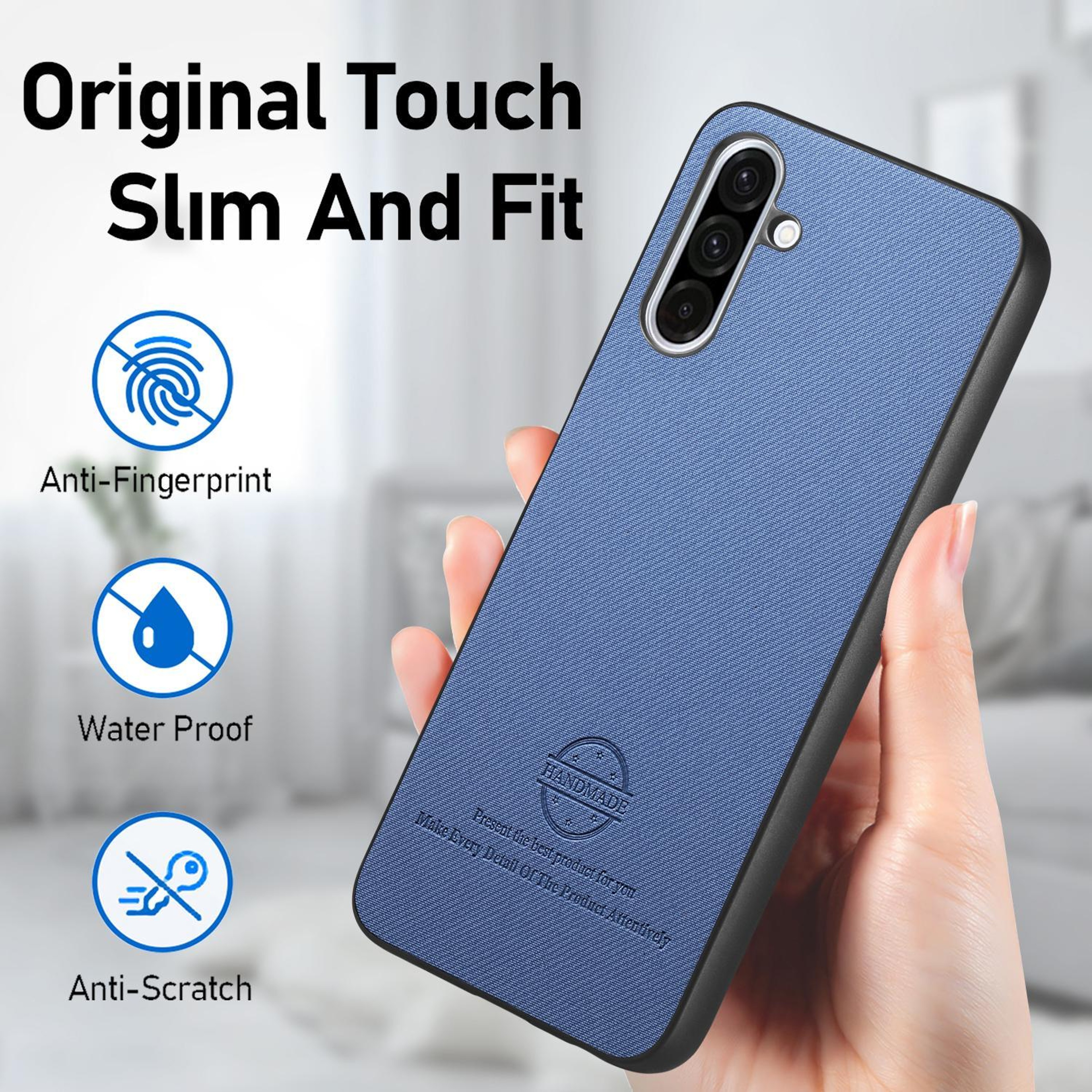 Premium Samsung Galaxy A56 5G Case With Twill Fabric Leather Protective Cover 4