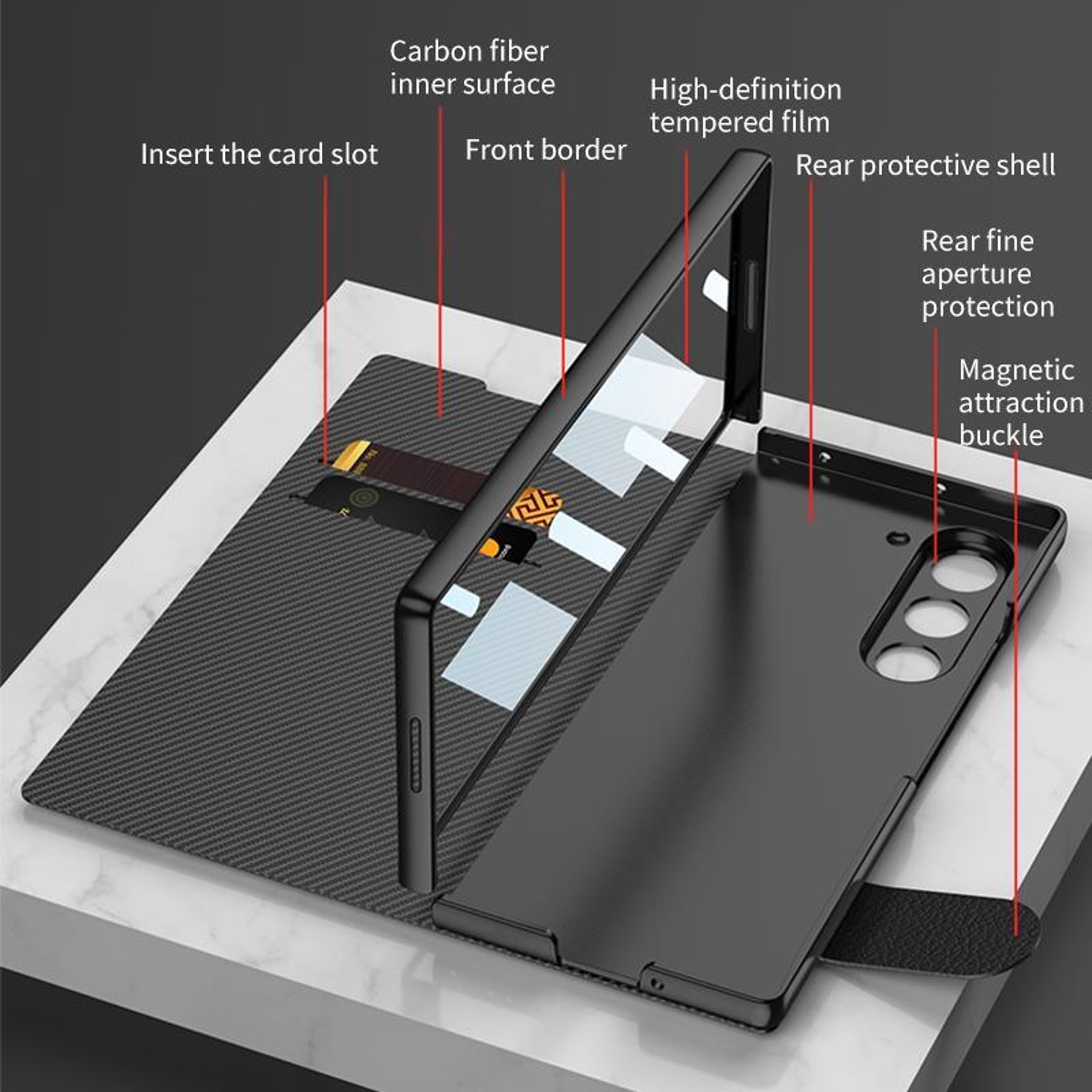 GKK Samsung Galaxy Z Fold7 Case Flip Leather Phone Case With Integrated Screen Protector  360 Prote 7