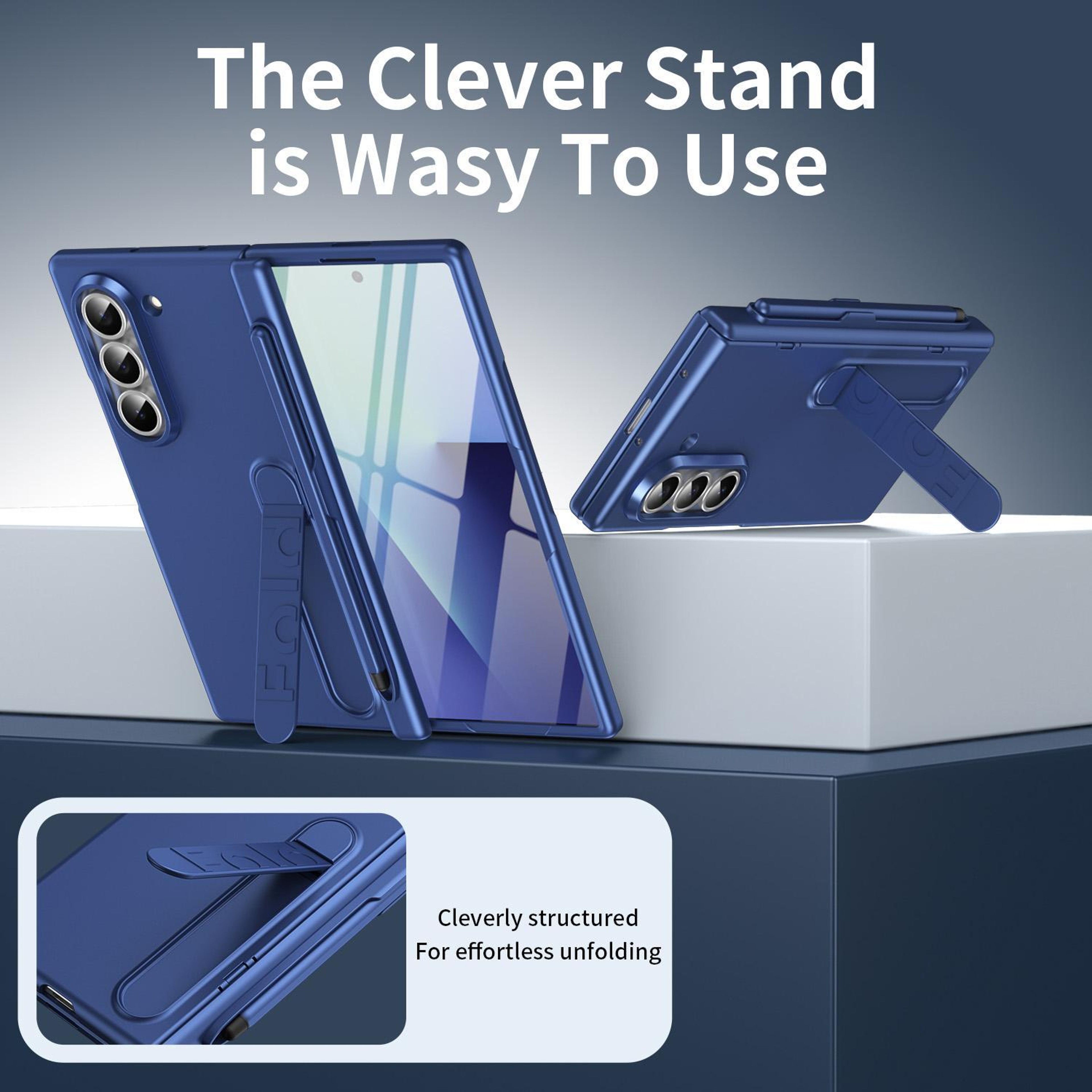 Samsung Galaxy Z Fold5 Case With Pen Holder Built In Screen Protector Shockproof Leather Cover 5