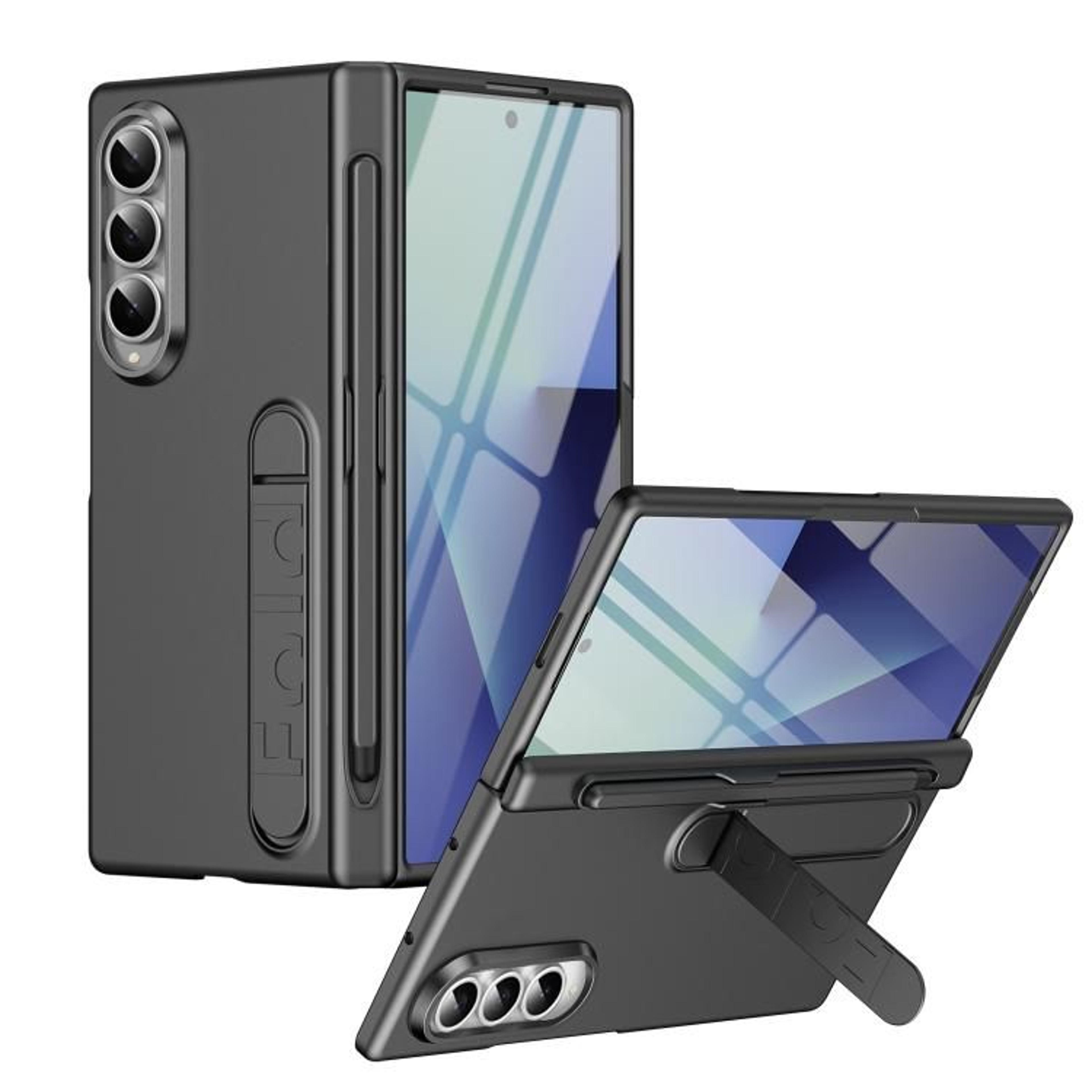 Samsung Galaxy Z Fold4 Case With Pen Holder Shockproof Protective Cover With Tempered Glass Screen  8