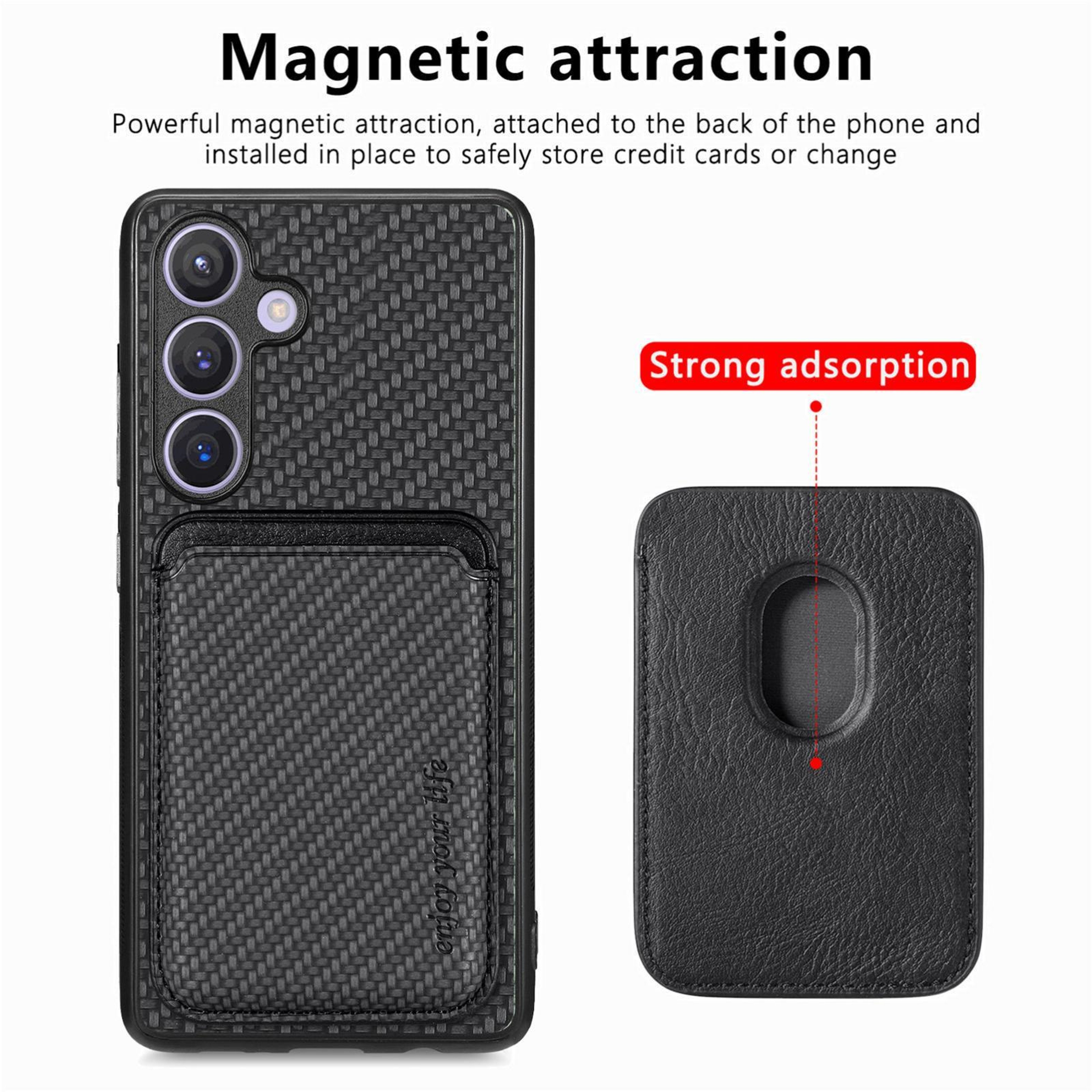 Samsung Galaxy A57 5G MagSafe Wallet Phone Case With Carbon Fiber Leather  Magnetic Card Holder 3