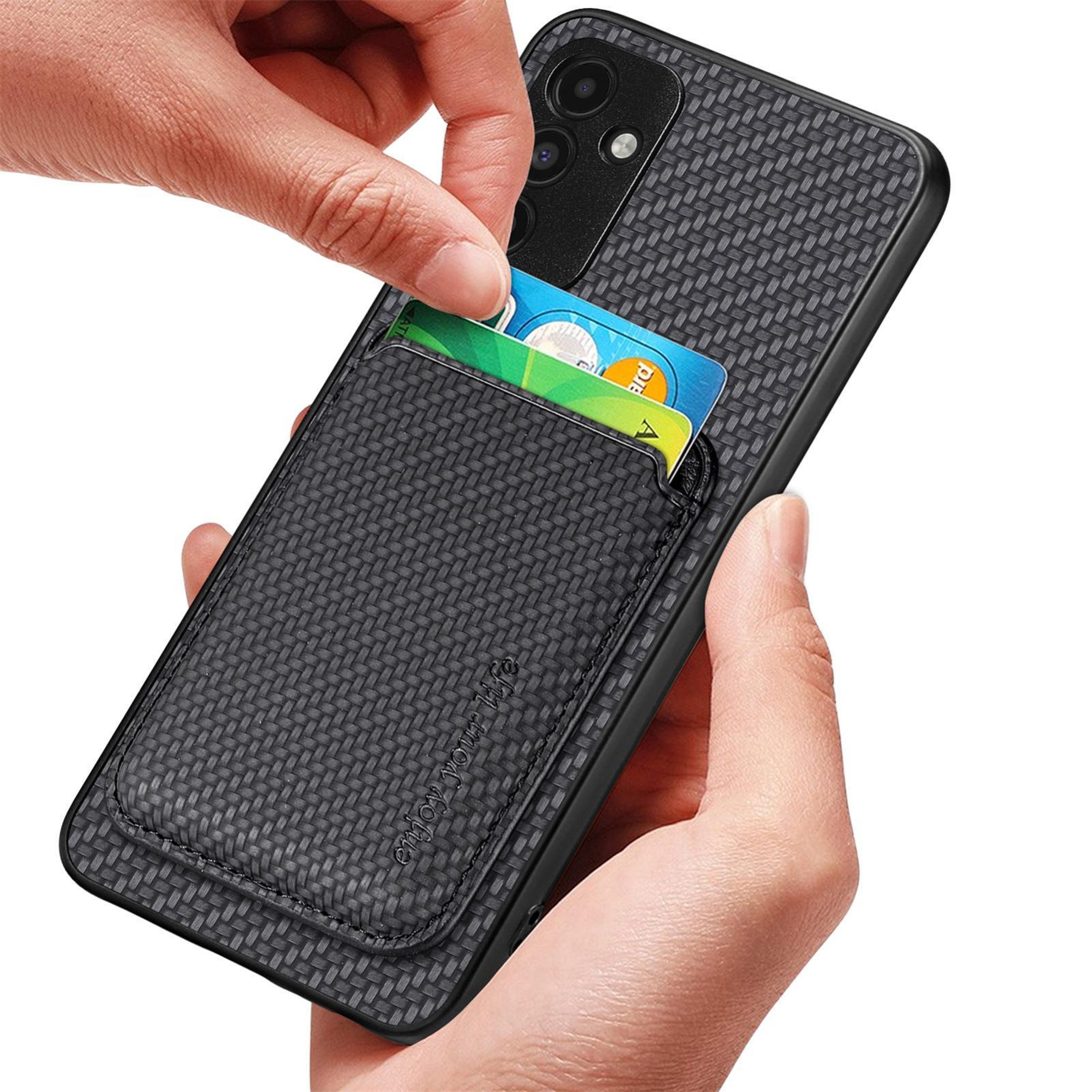 Samsung Galaxy A57 5G MagSafe Wallet Phone Case With Carbon Fiber Leather  Magnetic Card Holder 5