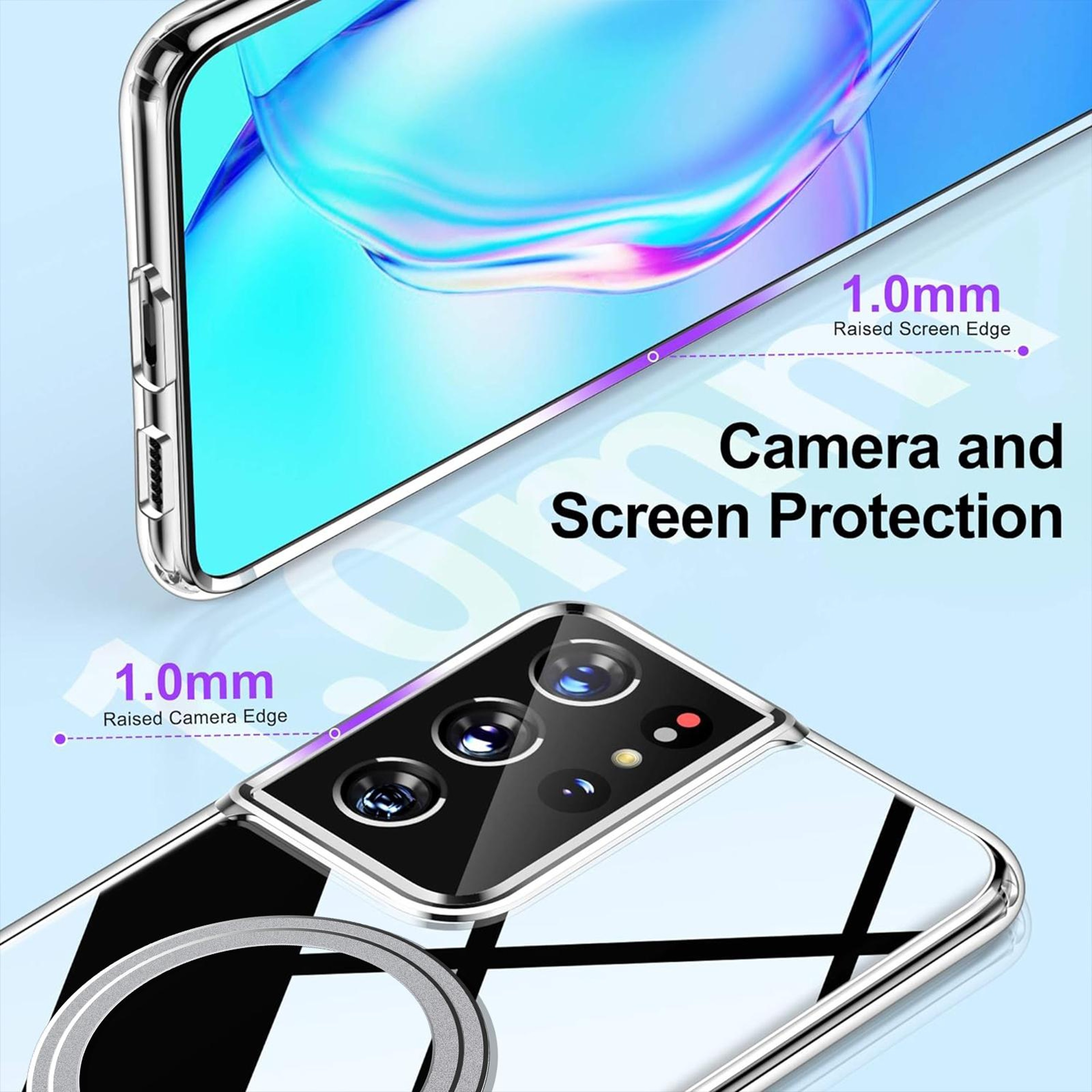 MagSafe Transparent Frosted Phone Case for Samsung Galaxy S21 Ultra with Wireless Charging – view 7