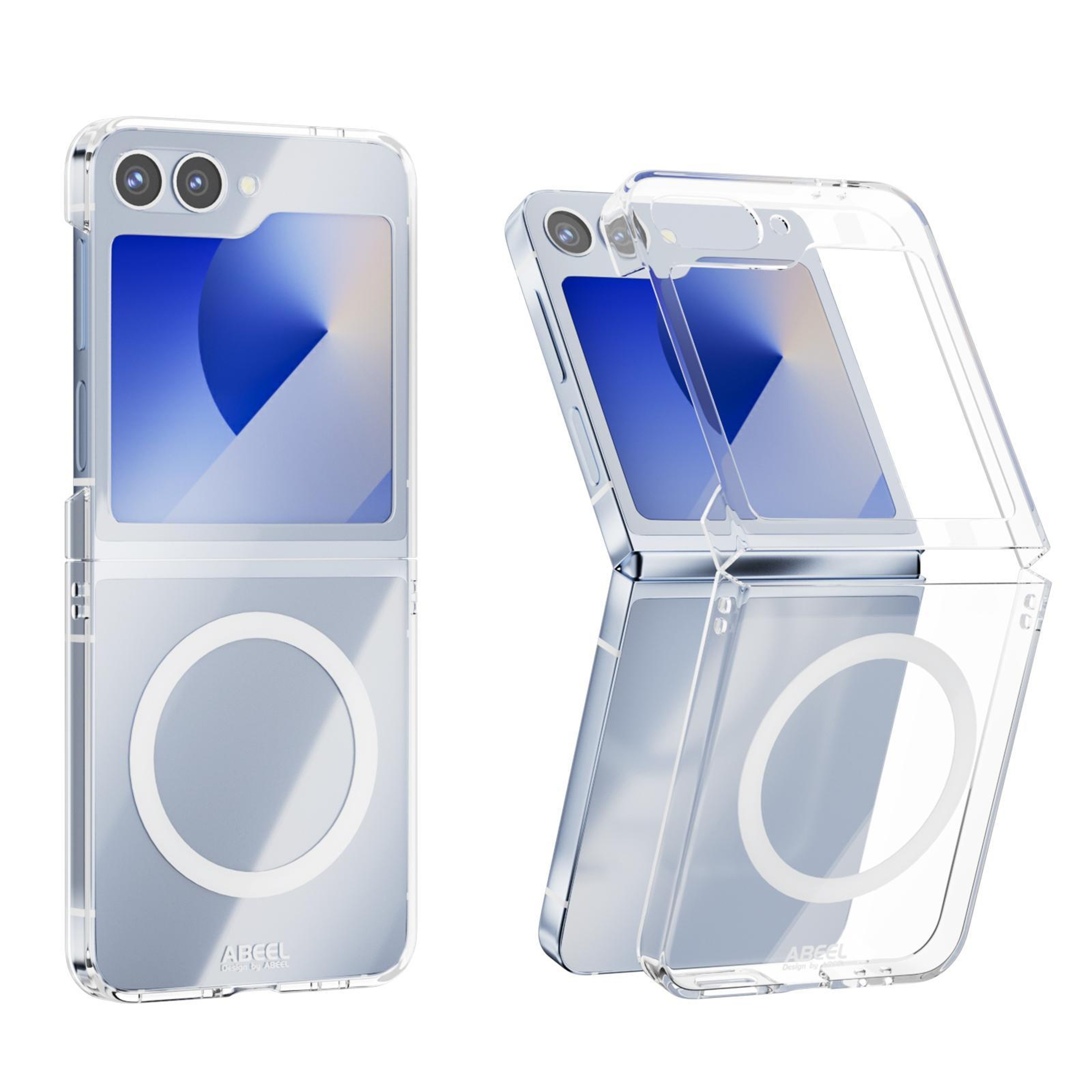 ABEEL Samsung Galaxy Z Flip7 FE case & Samsung Z Flip6 MagSafe case Transparent Magnetic Scratch-Resistant Cover – view 1