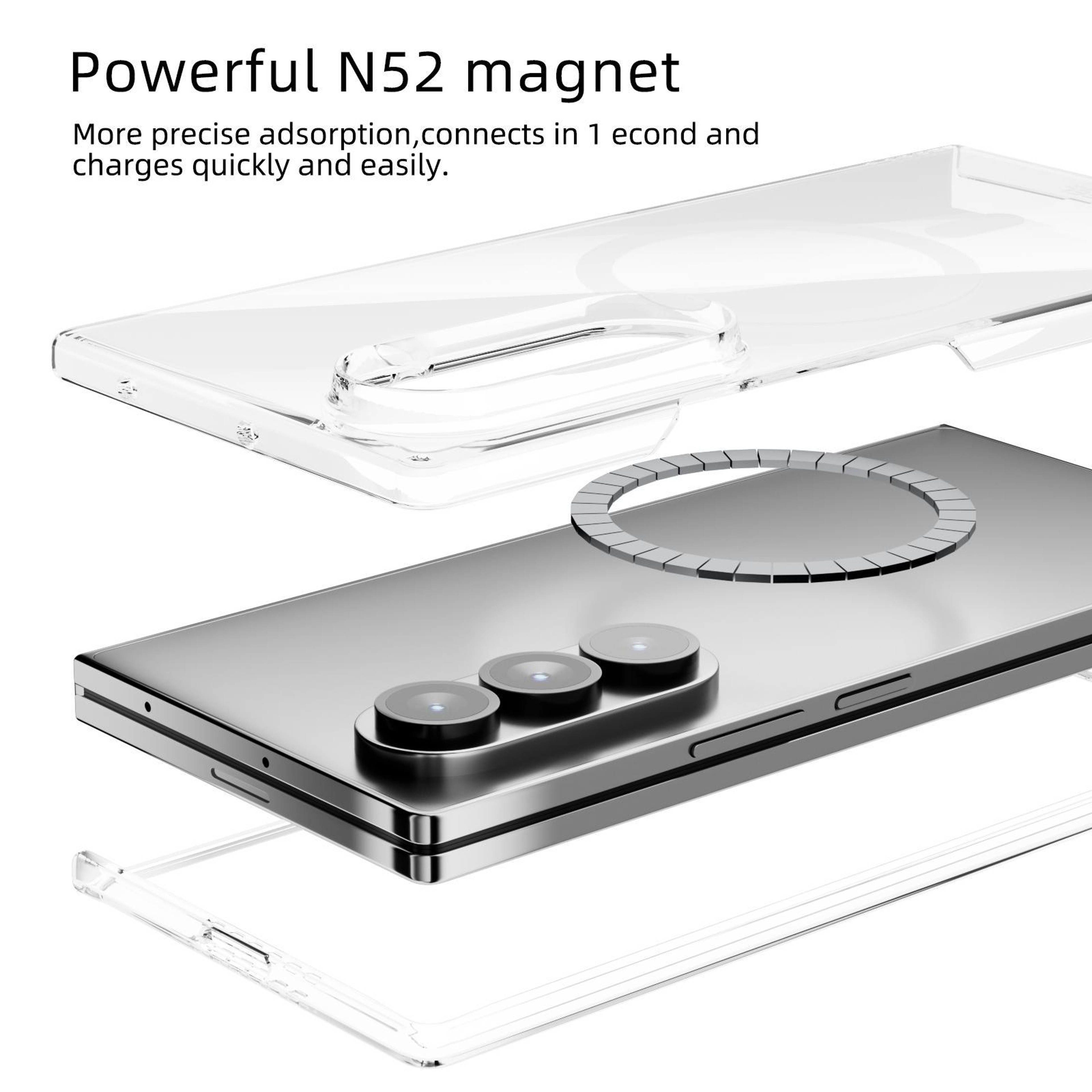 ABEEL Samsung Galaxy Z Fold 5 Case with MagSafe Magnetic Clear Scratch Resistant PC Cover – view 3