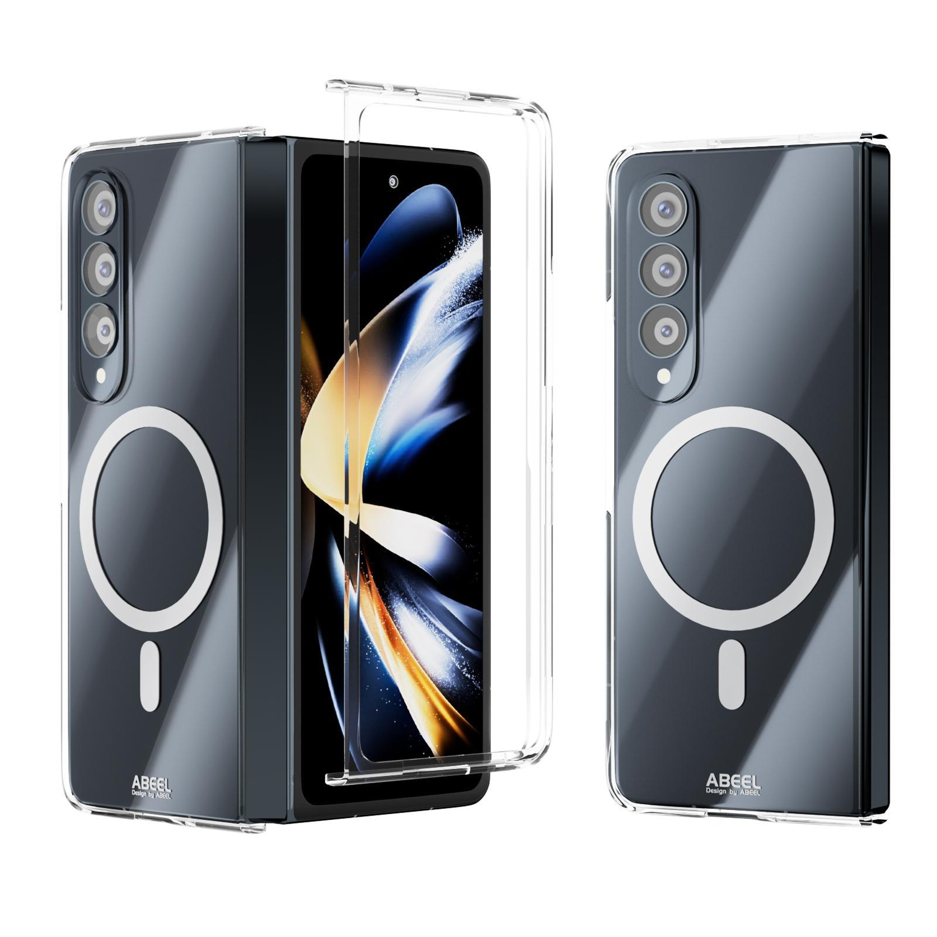 ABEEL Samsung Galaxy Z Fold4 case with MagSafe case Clear Scratch-Resistant Magnetic Cover – view 1