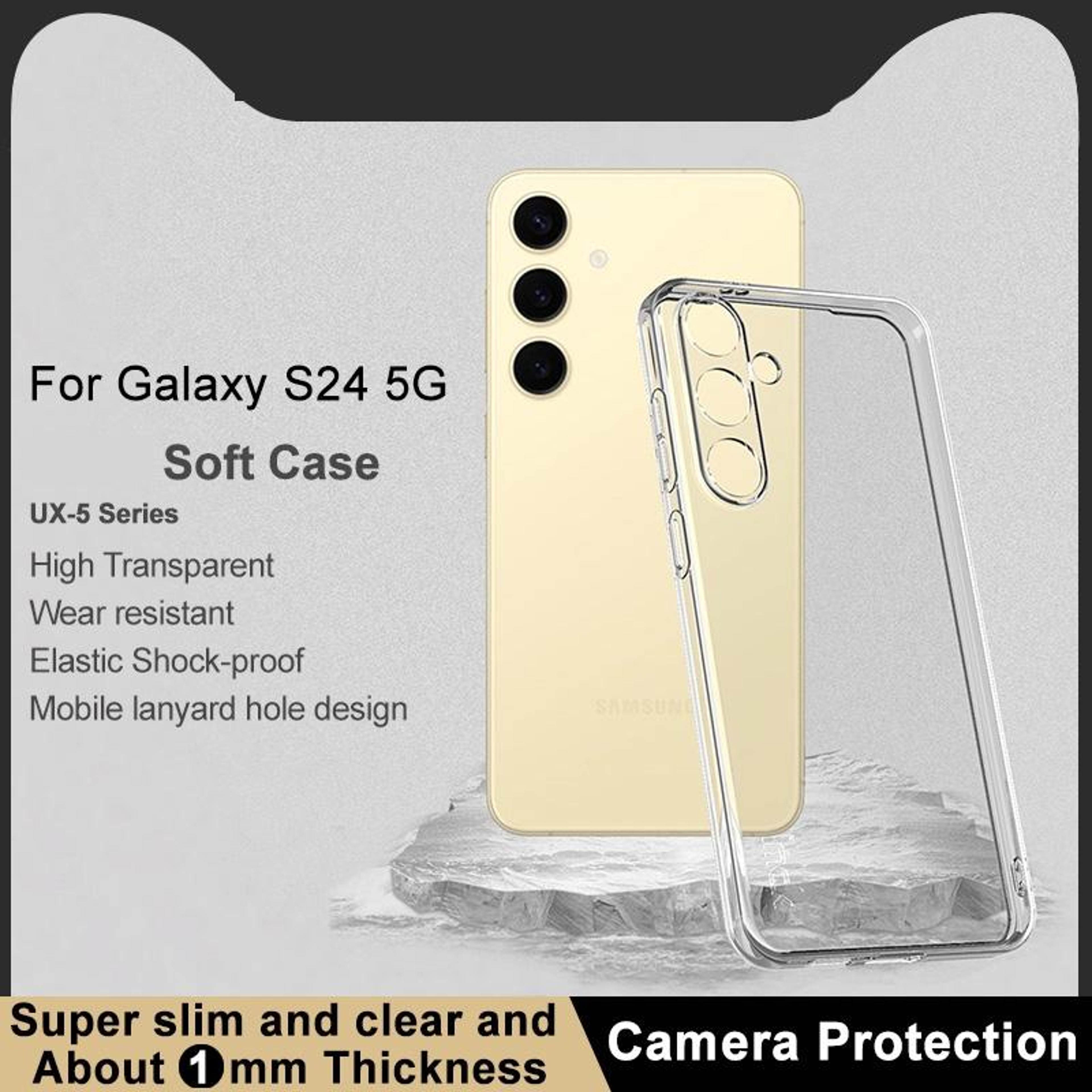 imak UX-5 Clear TPU Shockproof Phone Case for Samsung Galaxy S24 Plus with Camera Protection – view 2