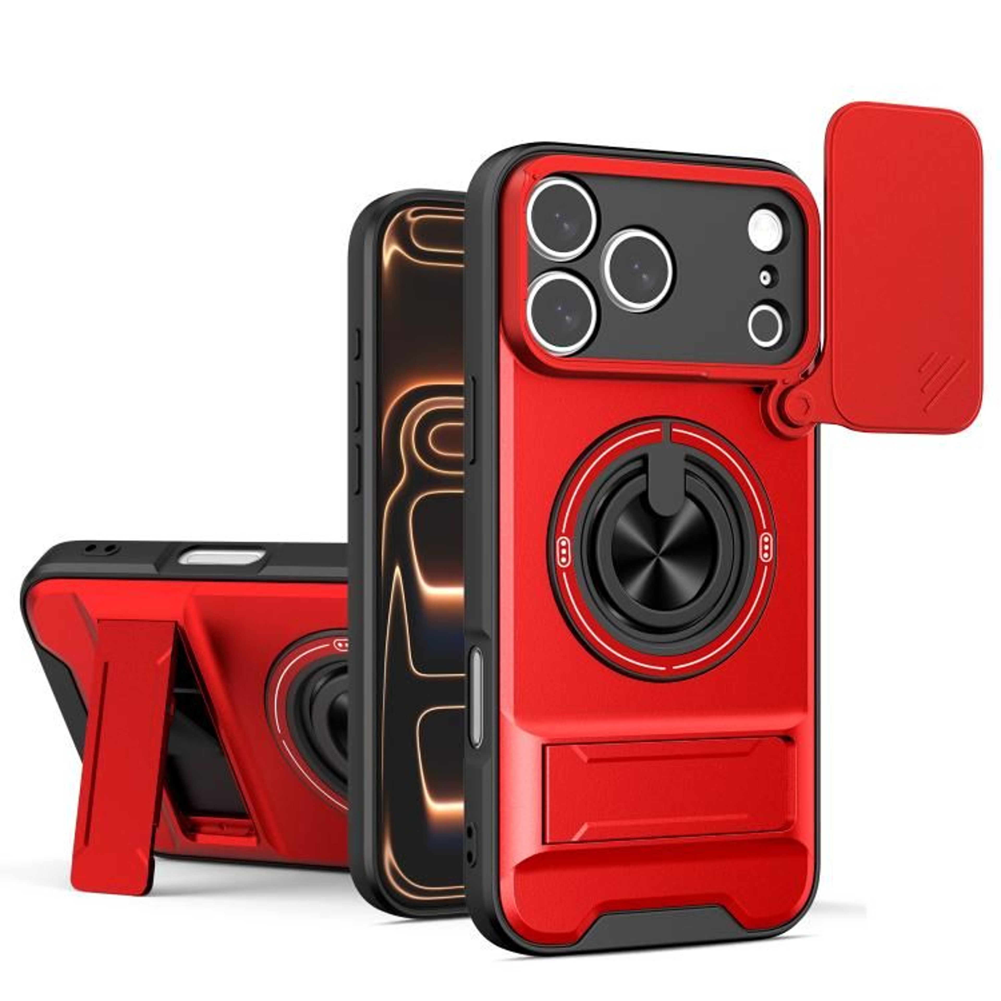 MagSafe Compatible IPhone 17 Pro Case With Sliding Lens Cover Kickstand  Shockproof Protection 9
