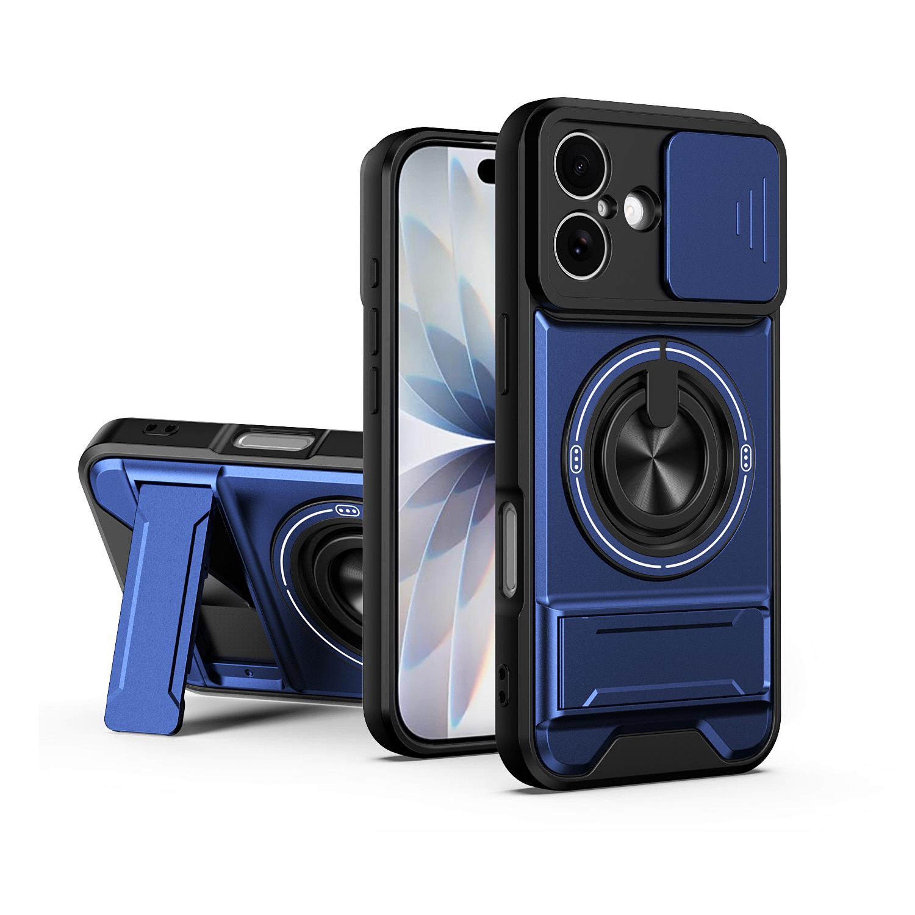 IPhone 17 Magnetic Shockproof Case With Sliding Camera Lens Cover  Kickstand 0