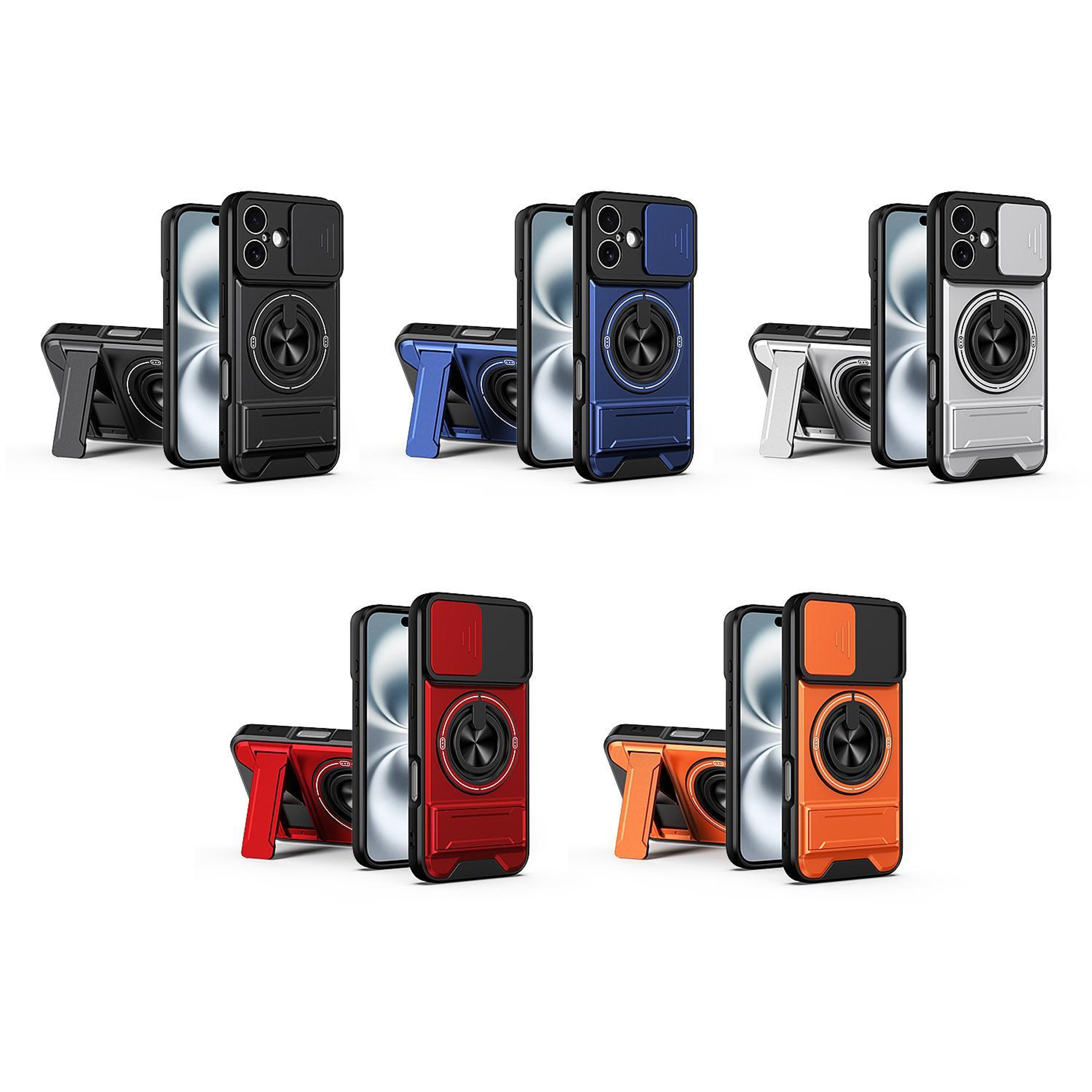 IPhone 17 Magnetic Shockproof Case With Sliding Camera Lens Cover  Kickstand 1