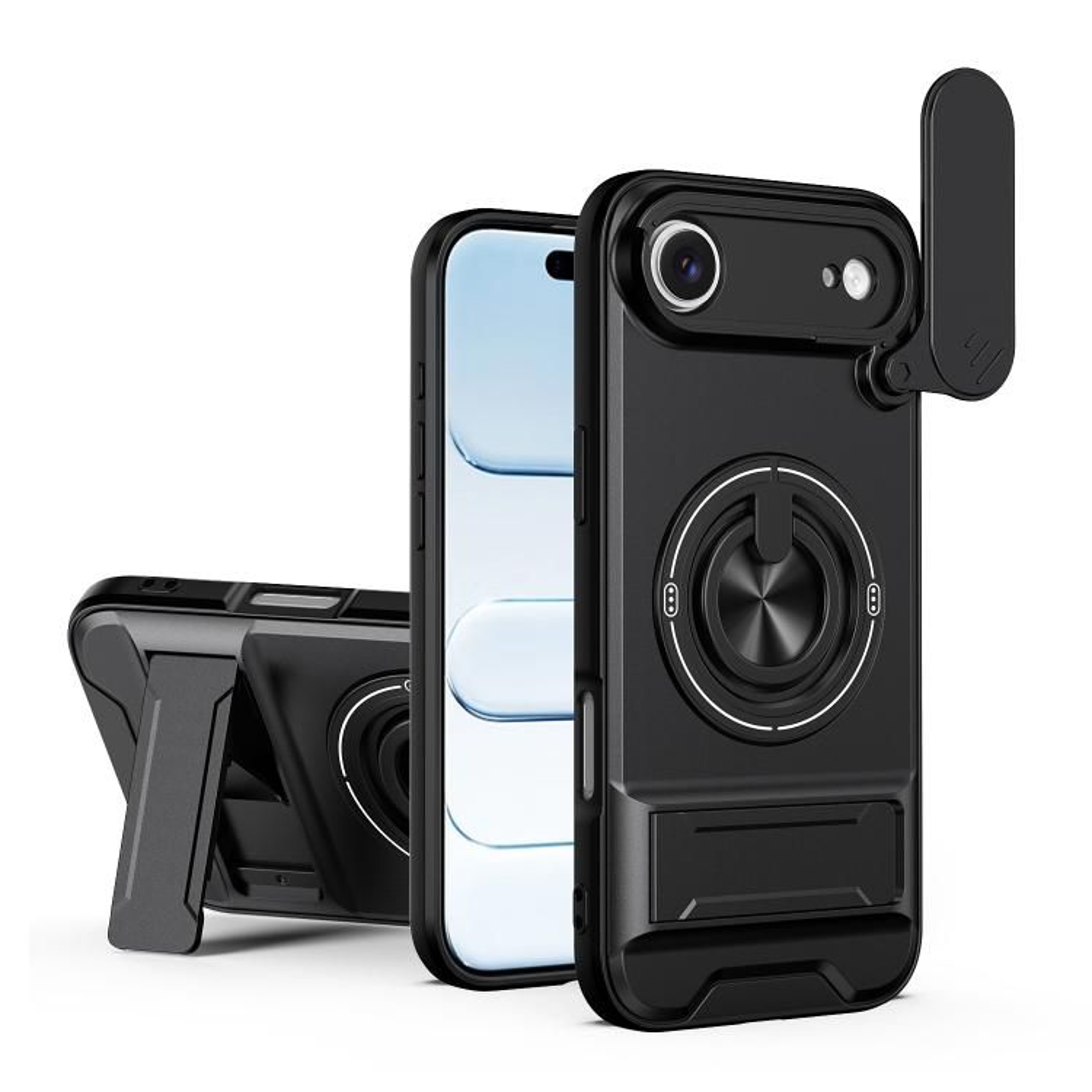 MagSafe Compatible IPhone Air Case With Sliding Camera Cover  Kickstand Shockproof Protective Case 11
