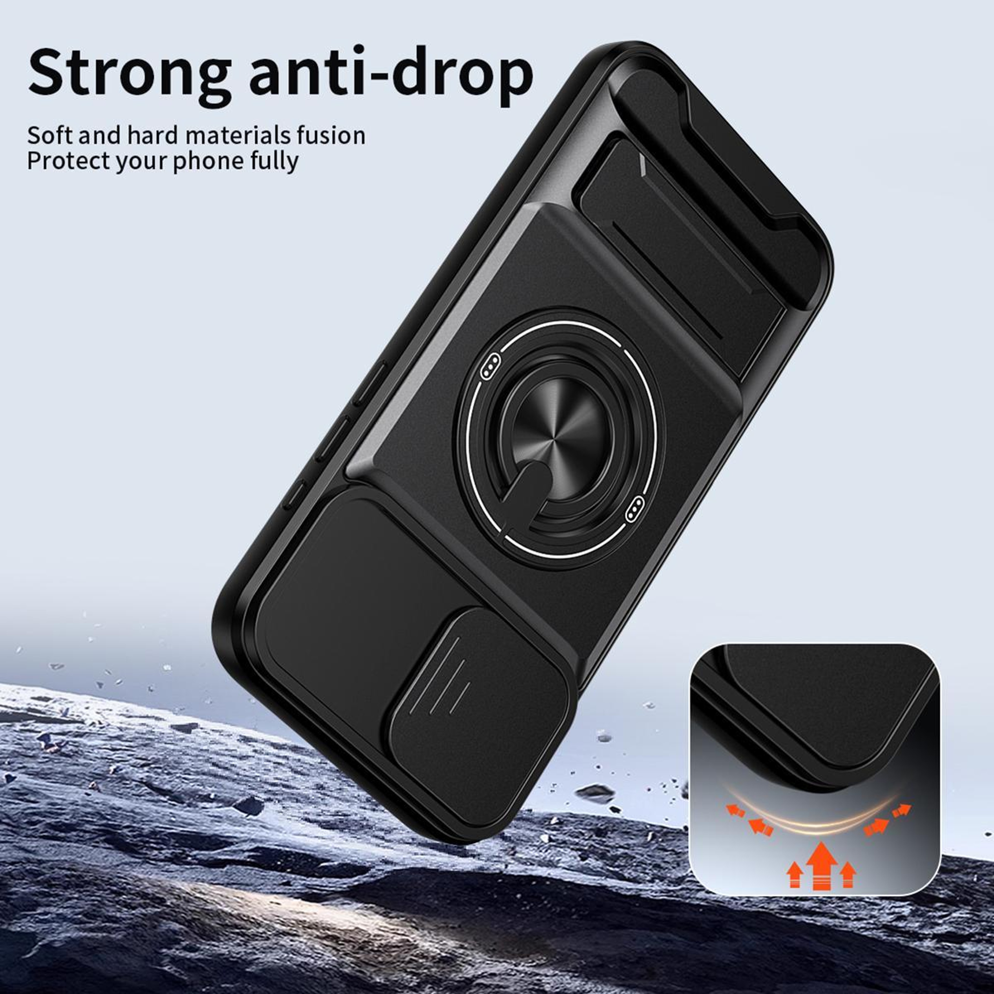 IPhone 16 Plus MagSafe Case With Sliding Camera Cover Shockproof Protective Stand 3