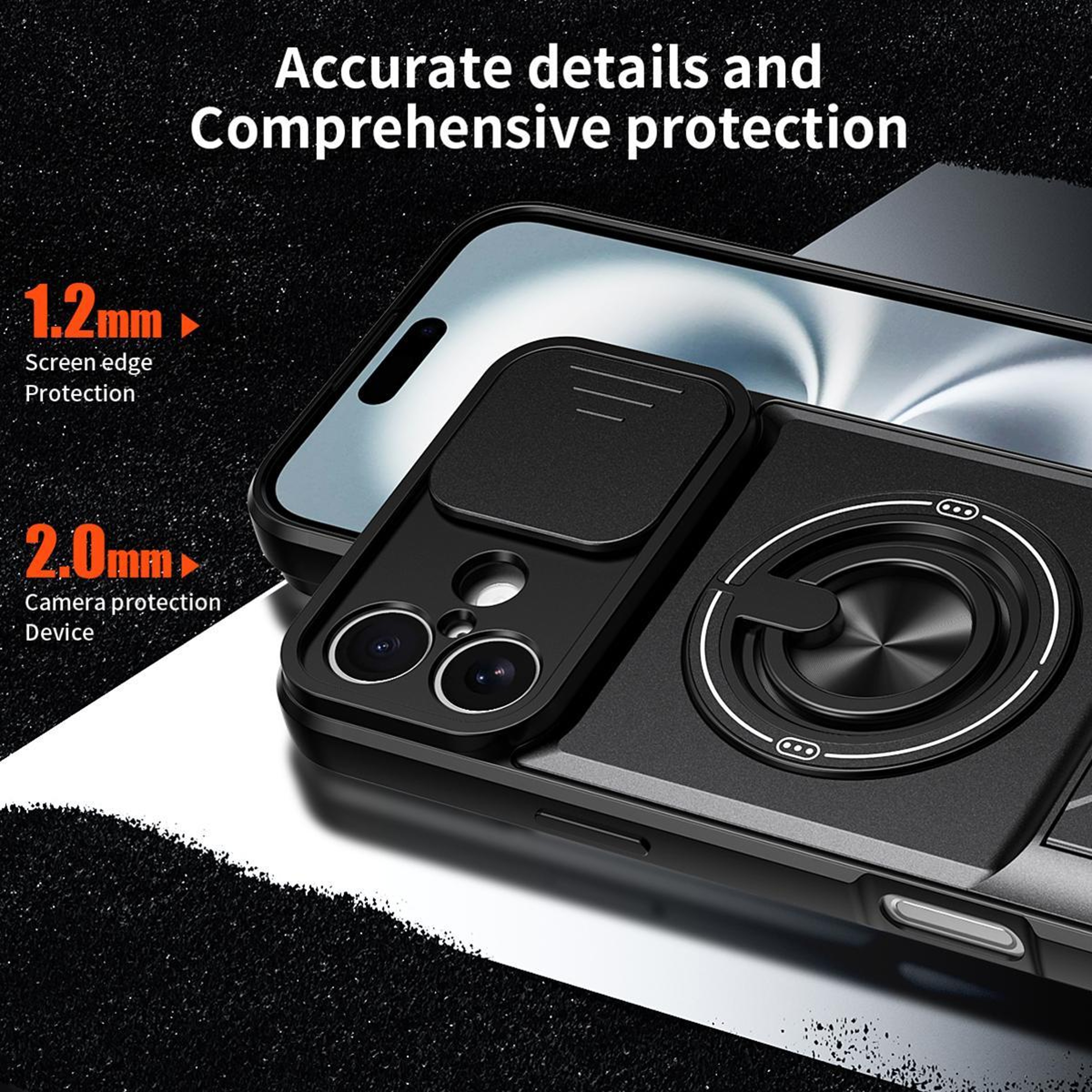 IPhone 16 Plus MagSafe Case With Sliding Camera Cover Shockproof Protective Stand 5