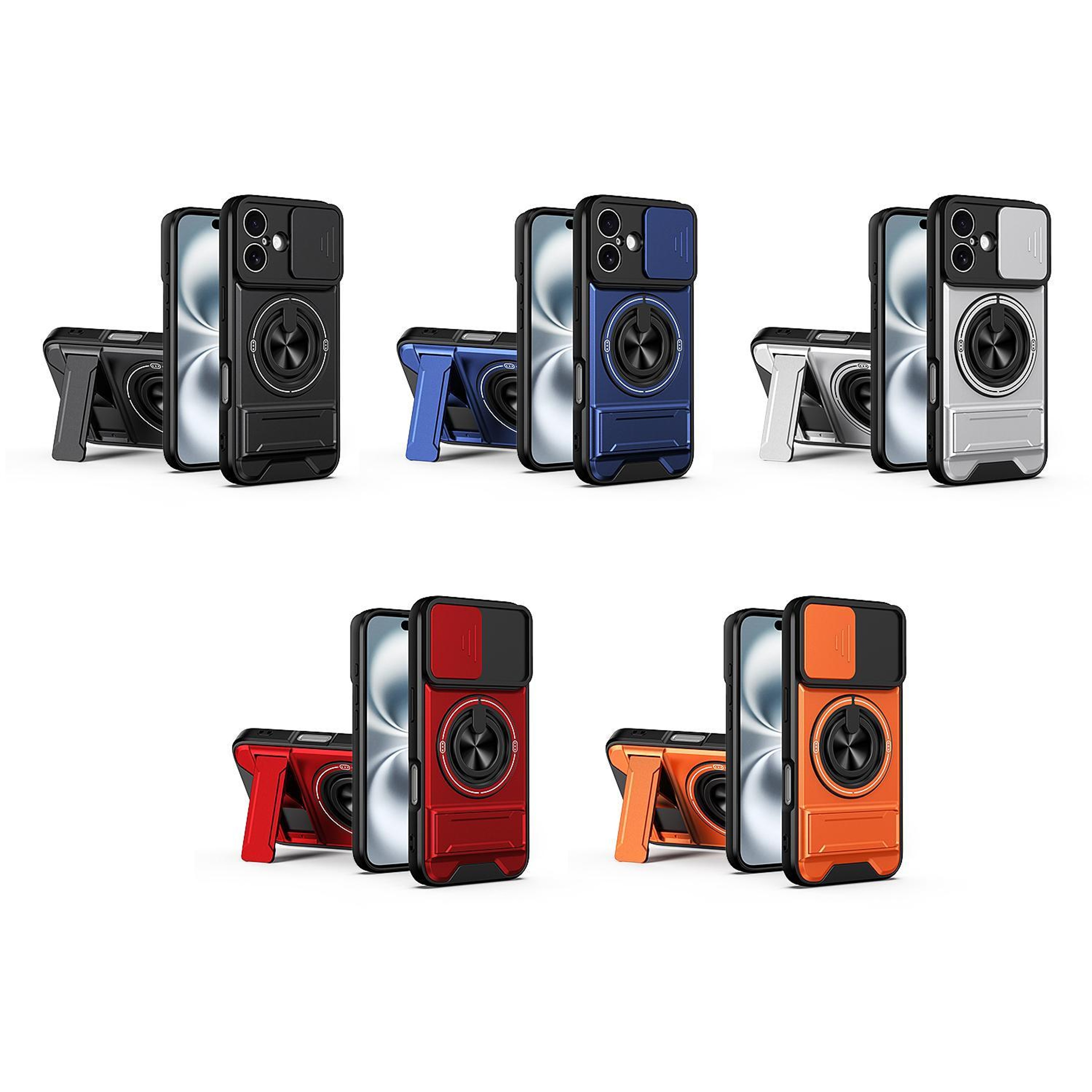 IPhone 16 Magnetic Case With Sliding Camera Cover Kickstand  Shockproof Protection 1