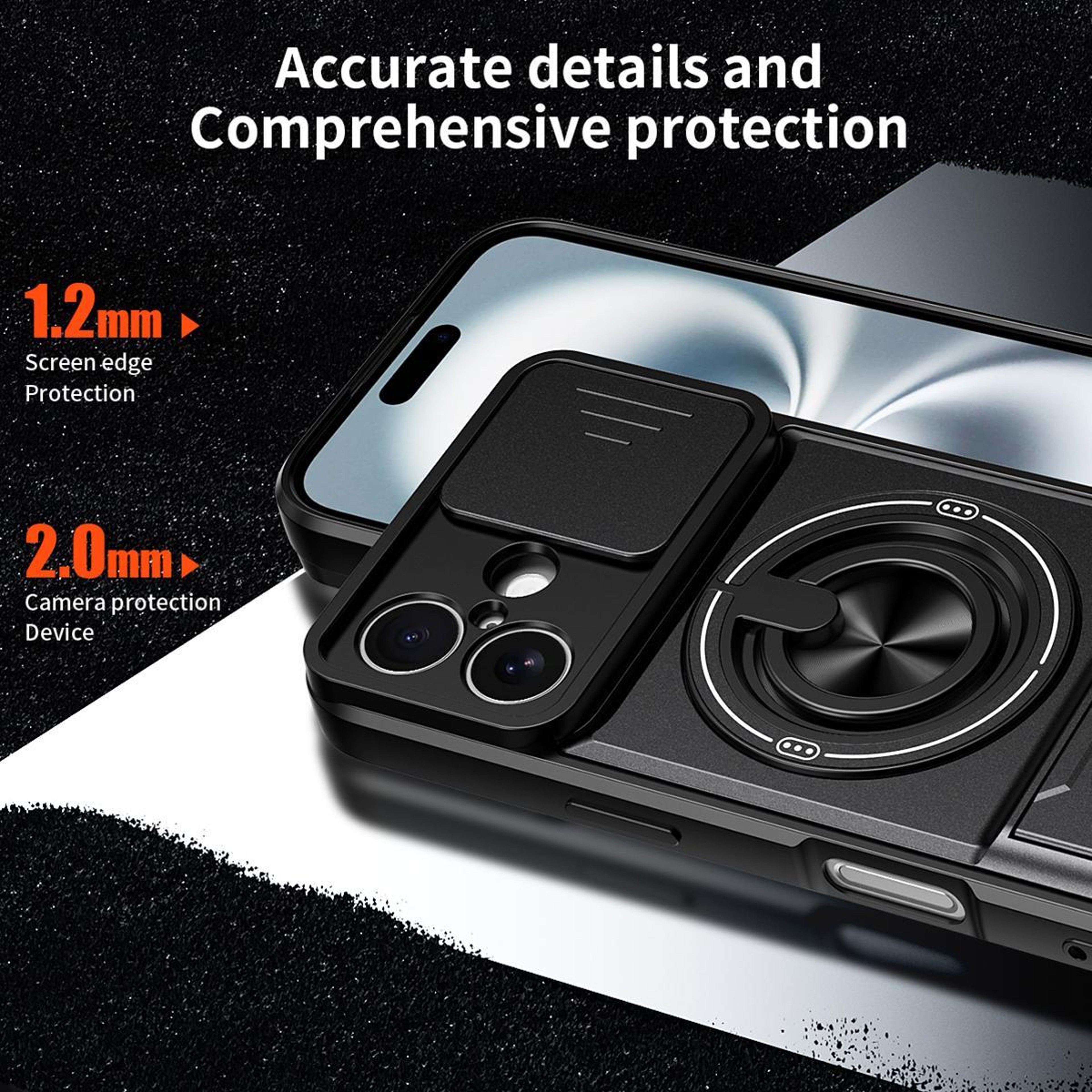 IPhone 16 Magnetic Case With Sliding Camera Cover Kickstand  Shockproof Protection 5