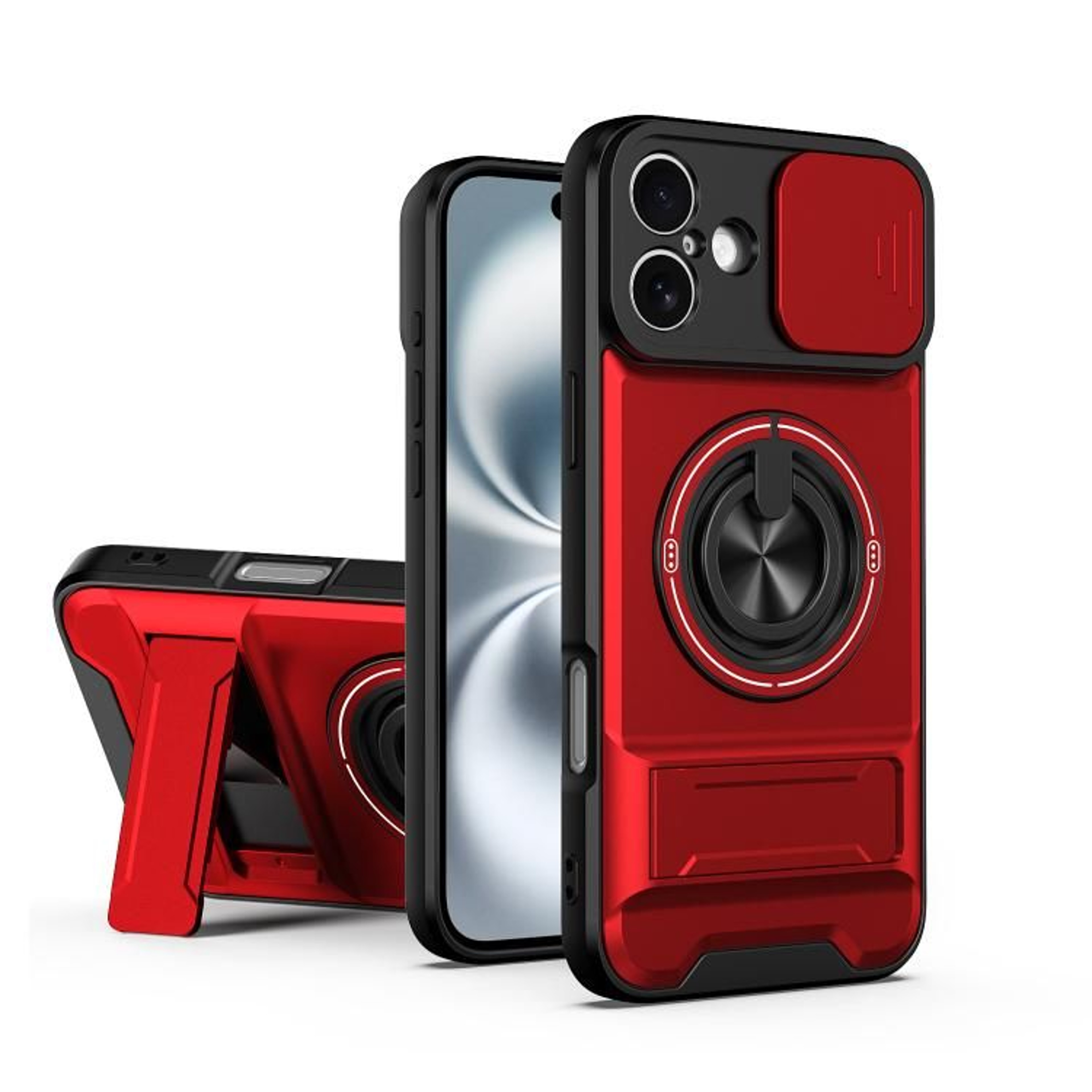 IPhone 16 Magnetic Case With Sliding Camera Cover Kickstand  Shockproof Protection 9