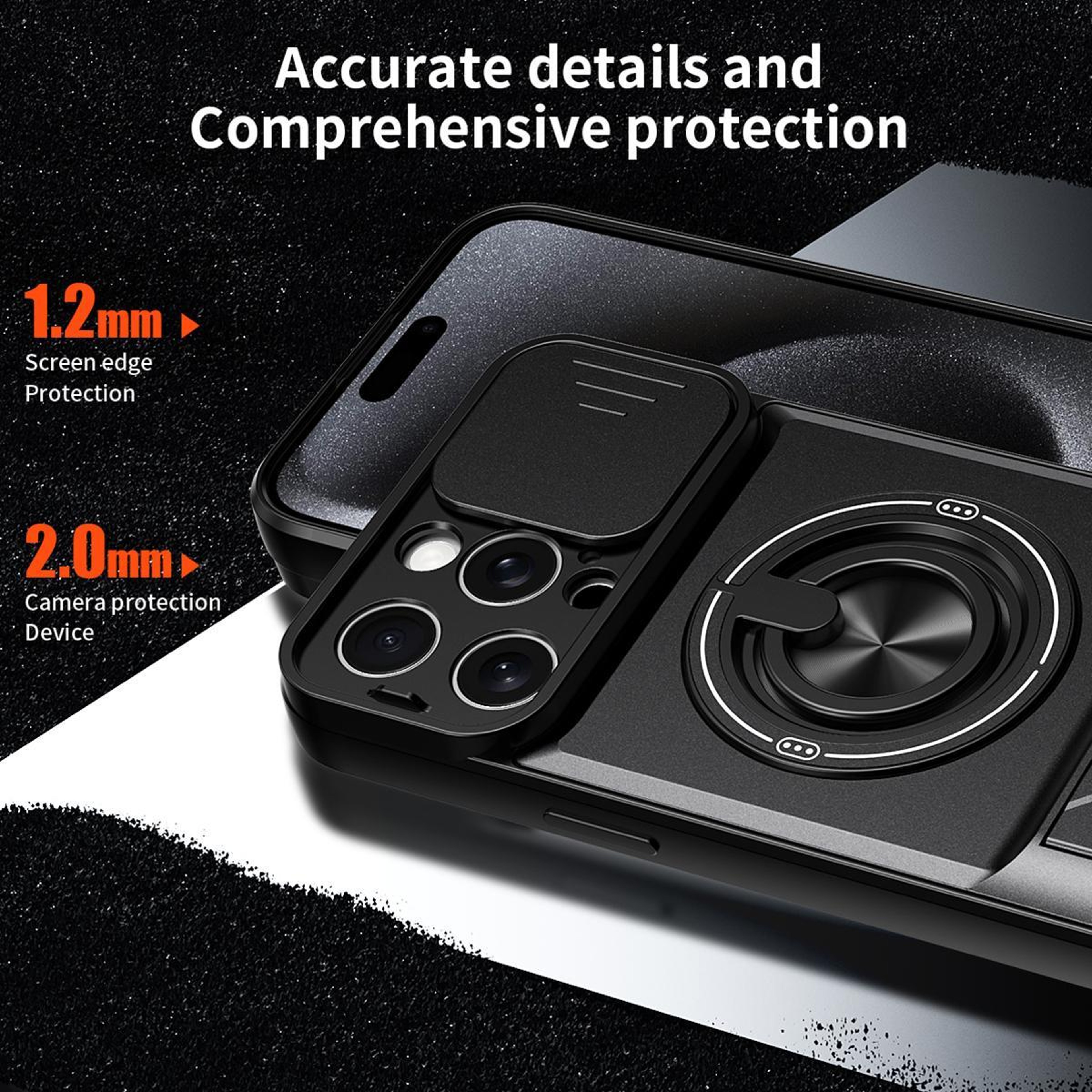MagSafe Compatible IPhone 15 Pro Max Case With Sliding Camera Lens Cover Kickstand  Shockproof Prot 5