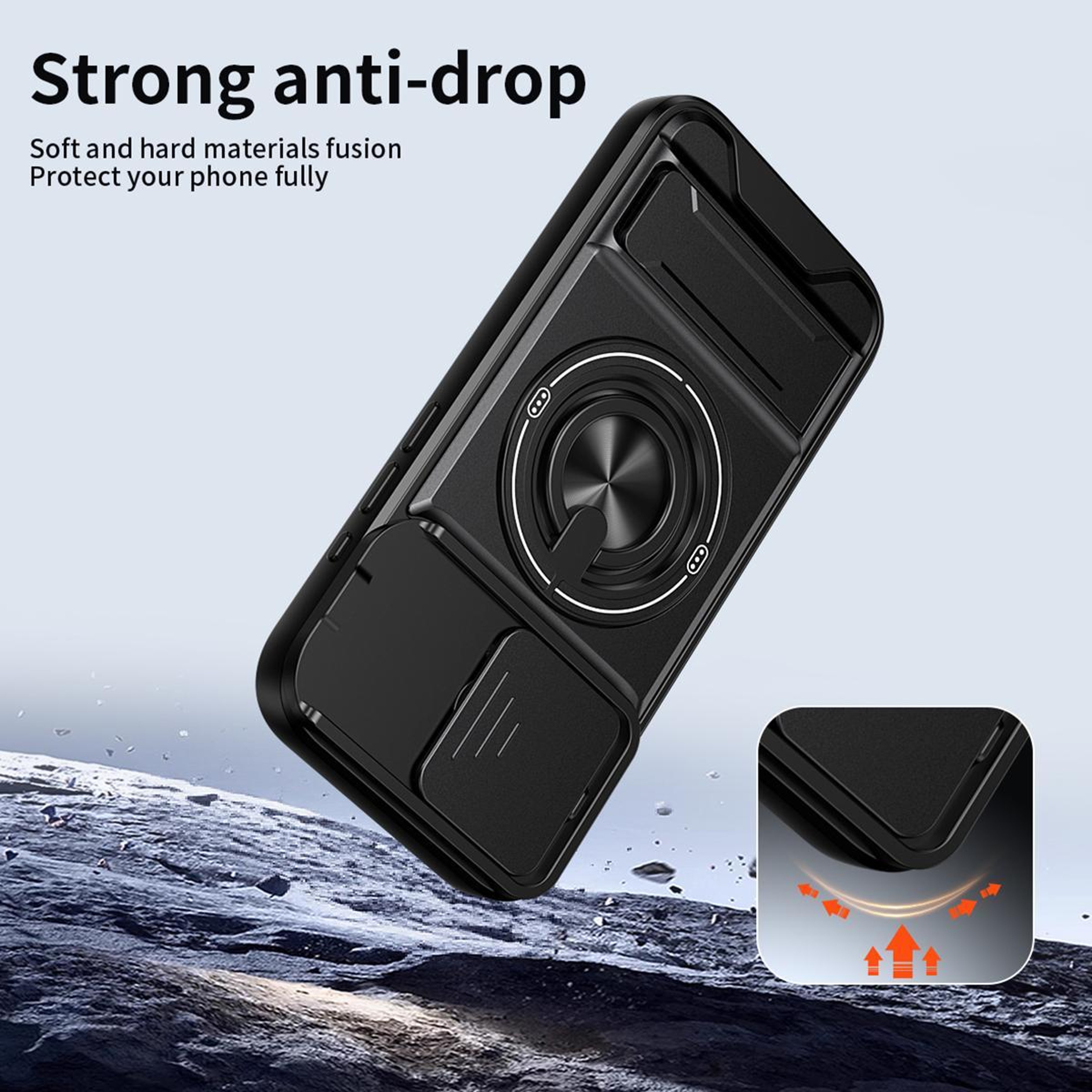 IPhone 15 Pro MagSafe Case With Sliding Camera Lens Cover And Kickstand Shockproof Protection 3