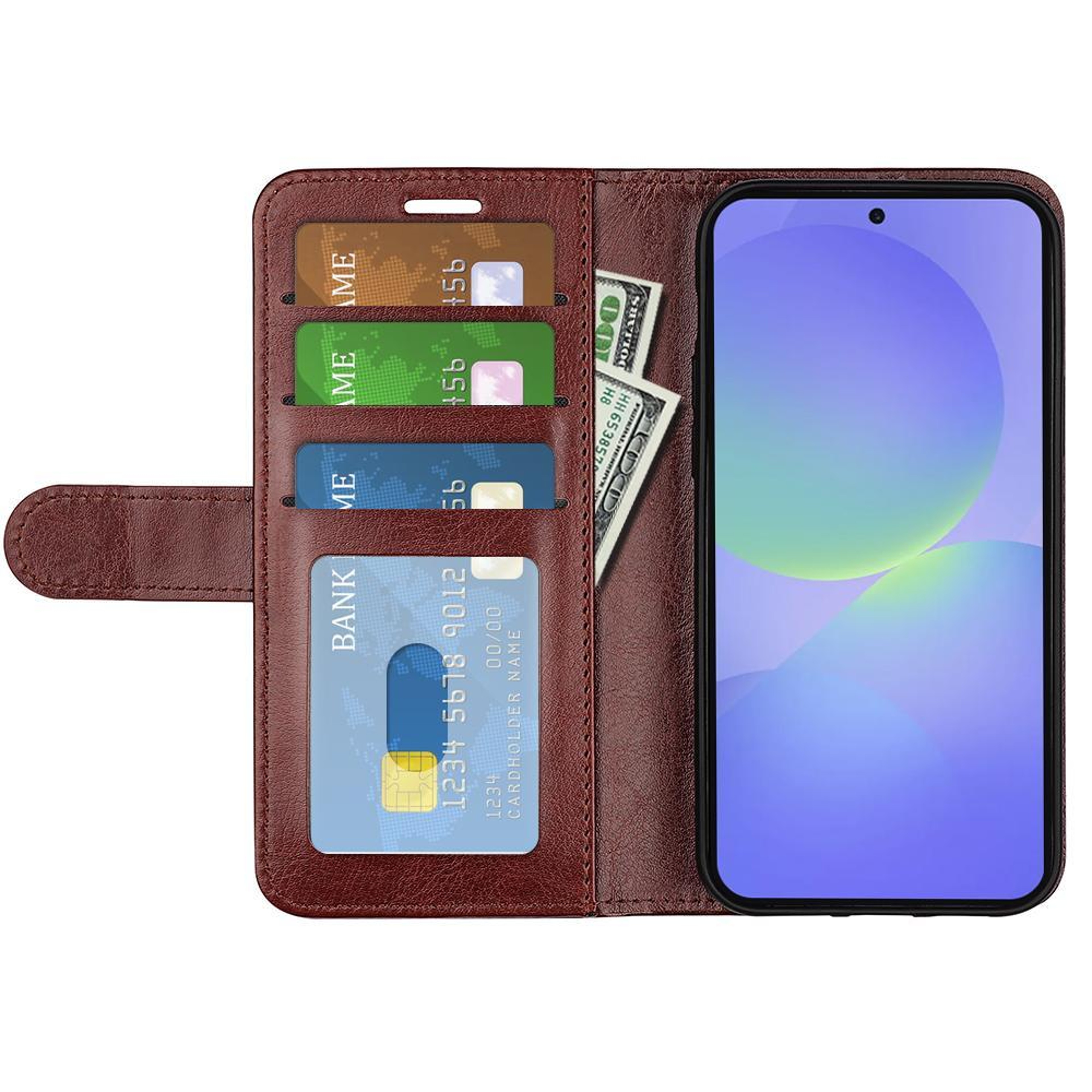 R64 Samsung Galaxy A37 5G Case Wallet Flip Leather Phone Case With Card Holder  Kickstand 3