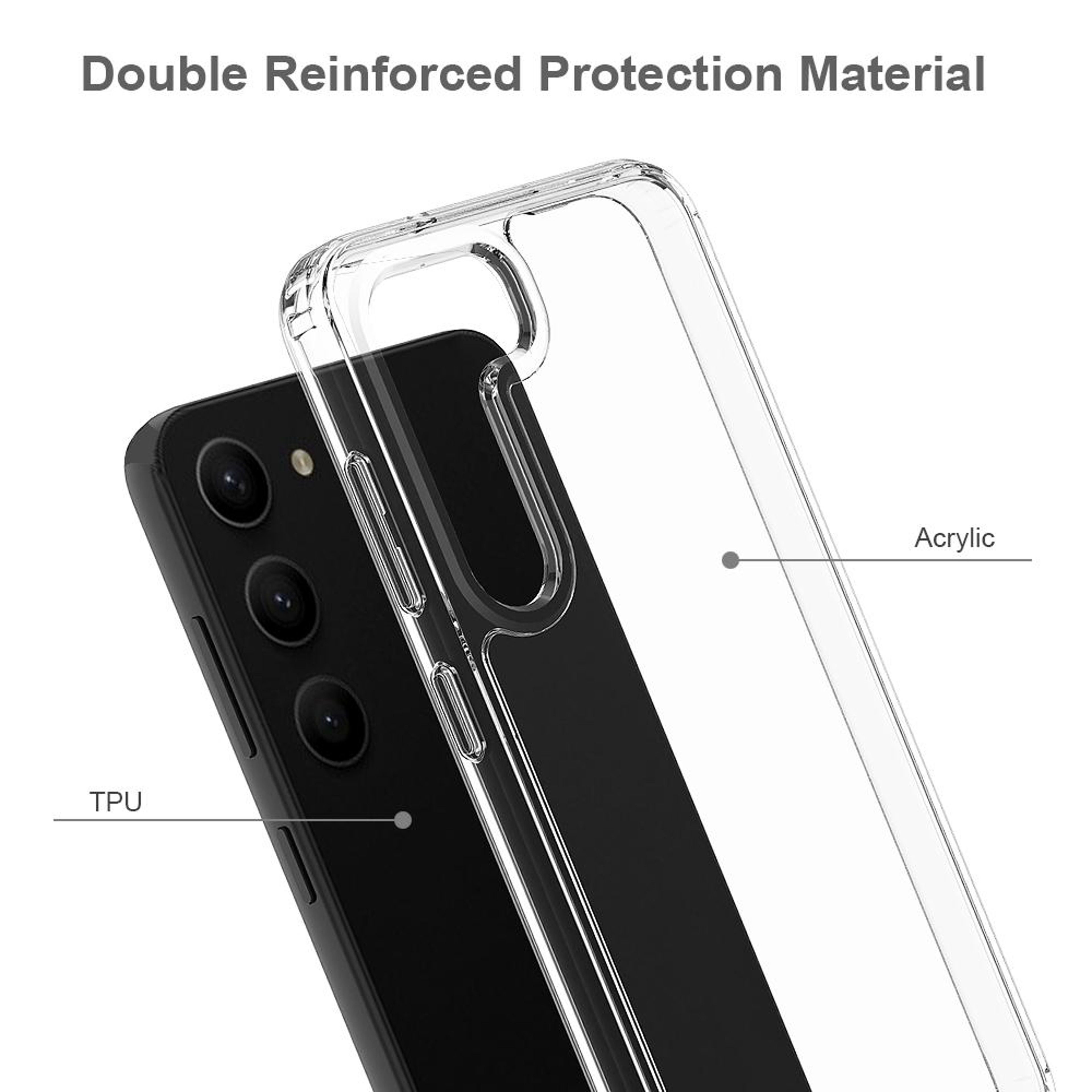 Samsung Galaxy S23 Plus Case Clear Scratchproof TPU Acrylic Protective Cover – view 3