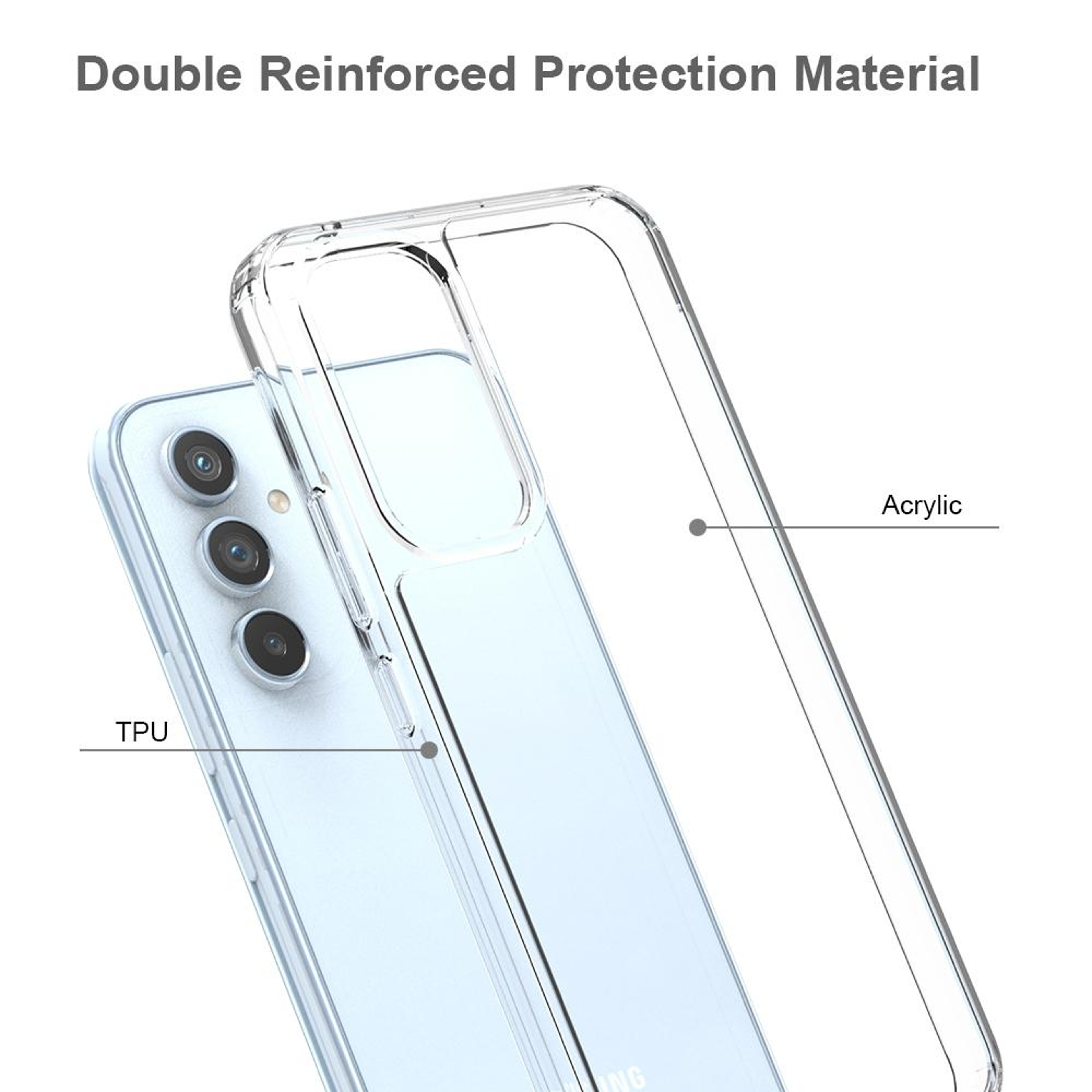 Samsung Galaxy A54 5G Clear Shockproof TPU Acrylic Case with Scratch Resistant Protection – view 4