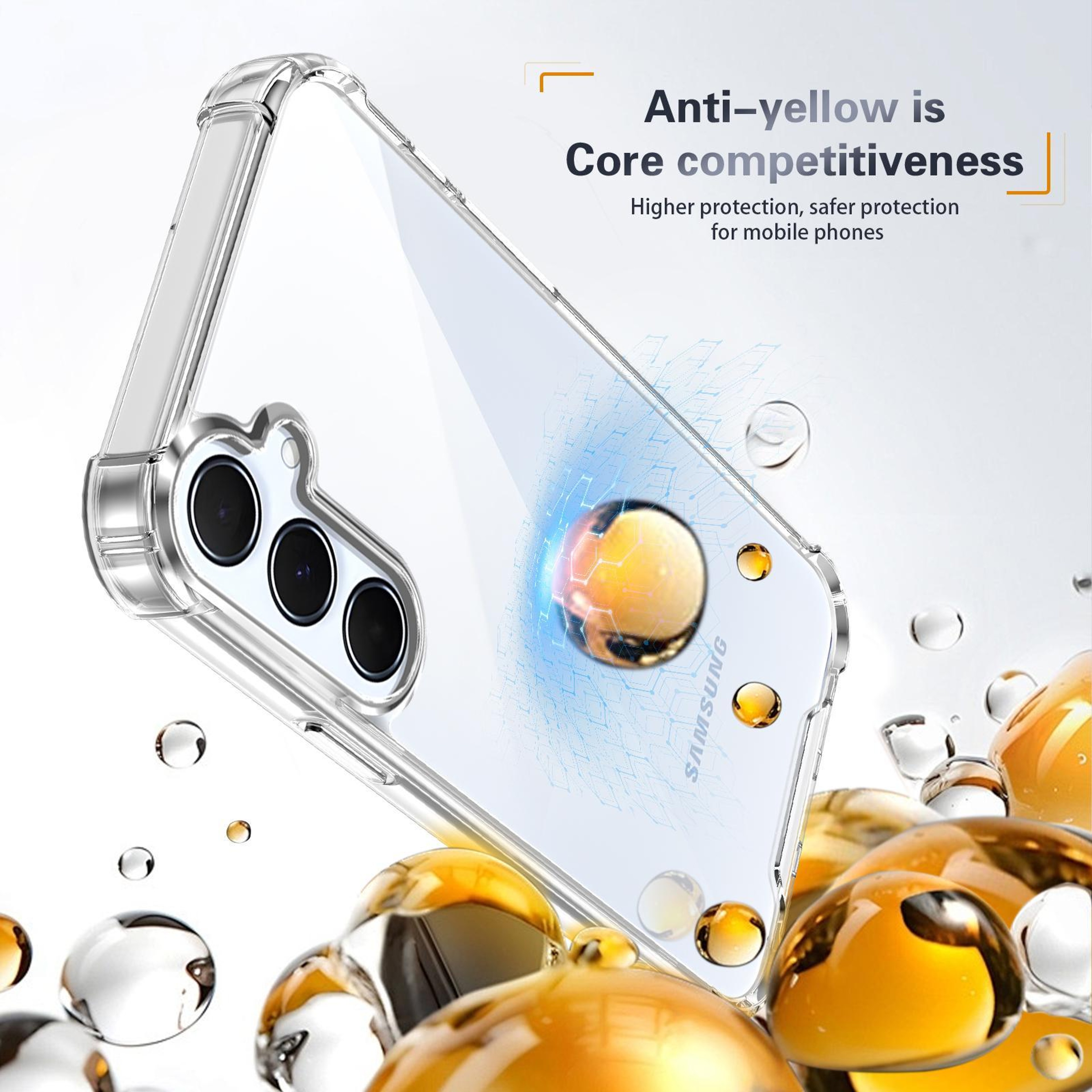 Samsung Galaxy A35 Clear Shockproof Phone Case with TPU Acrylic Protective Cover – view 3