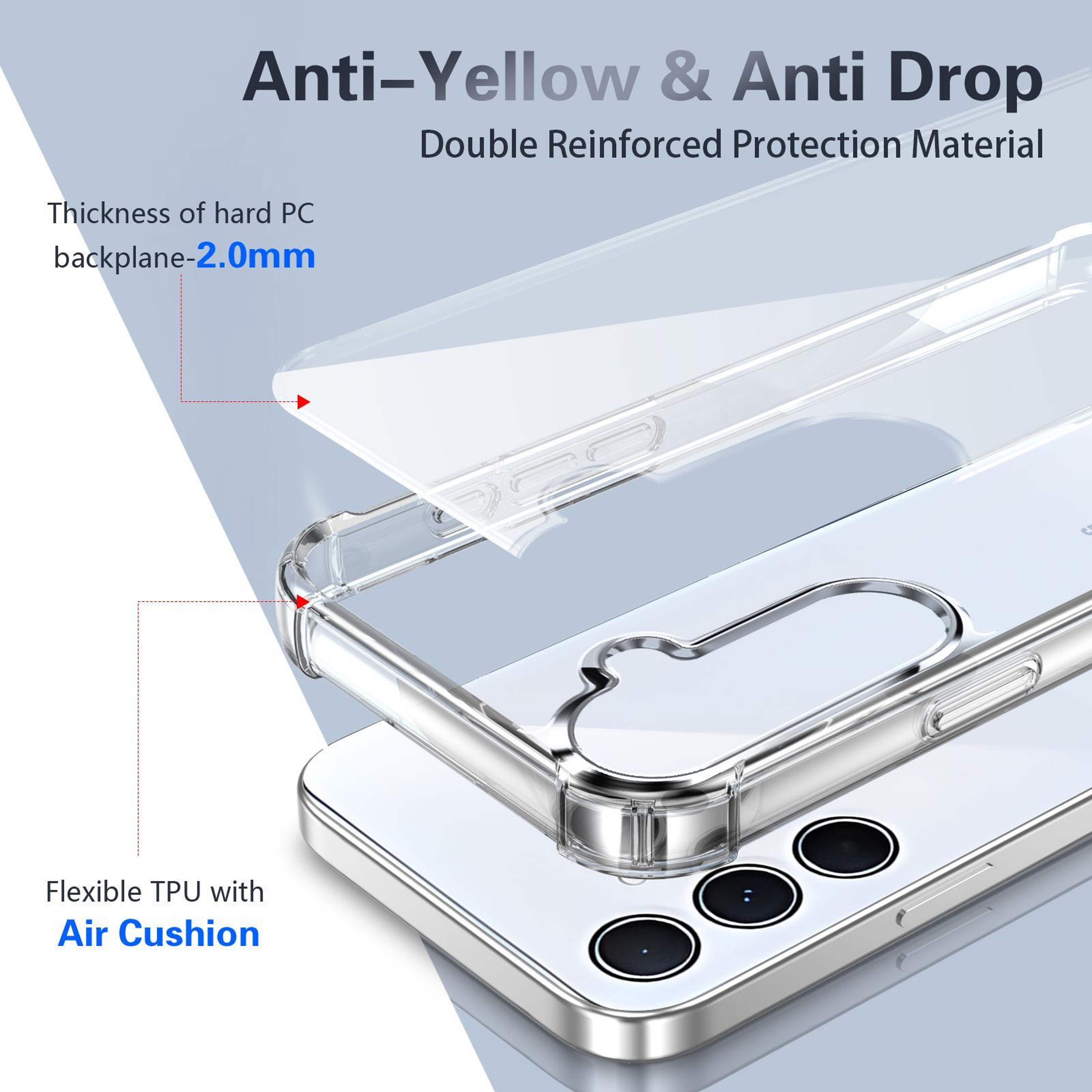 Samsung Galaxy A35 Clear Shockproof Phone Case with TPU Acrylic Protective Cover – view 5