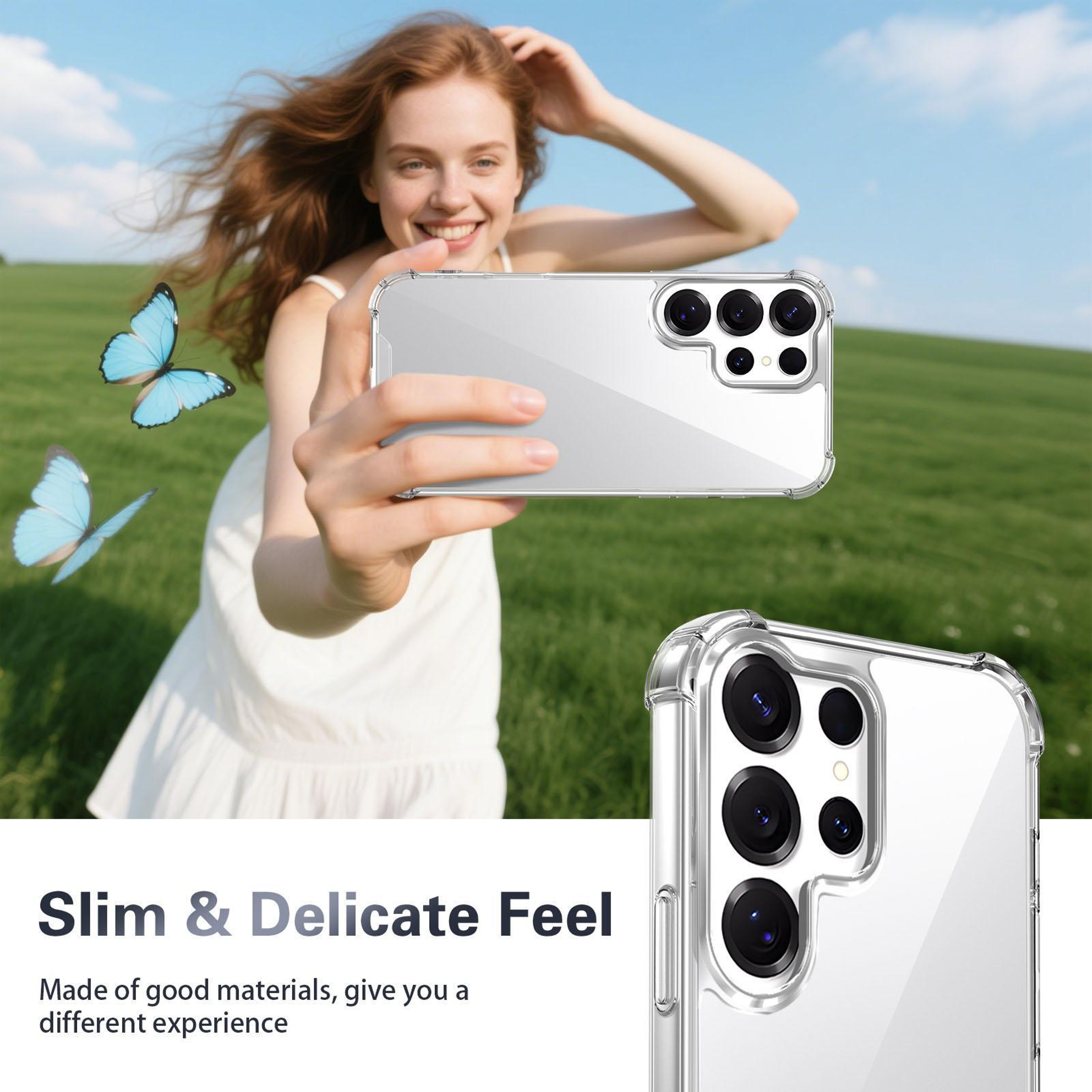 Crystal Clear Samsung Galaxy S22 Ultra case with Shockproof TPU Bumper & Scratch-Resistant Acrylic Back – view 10