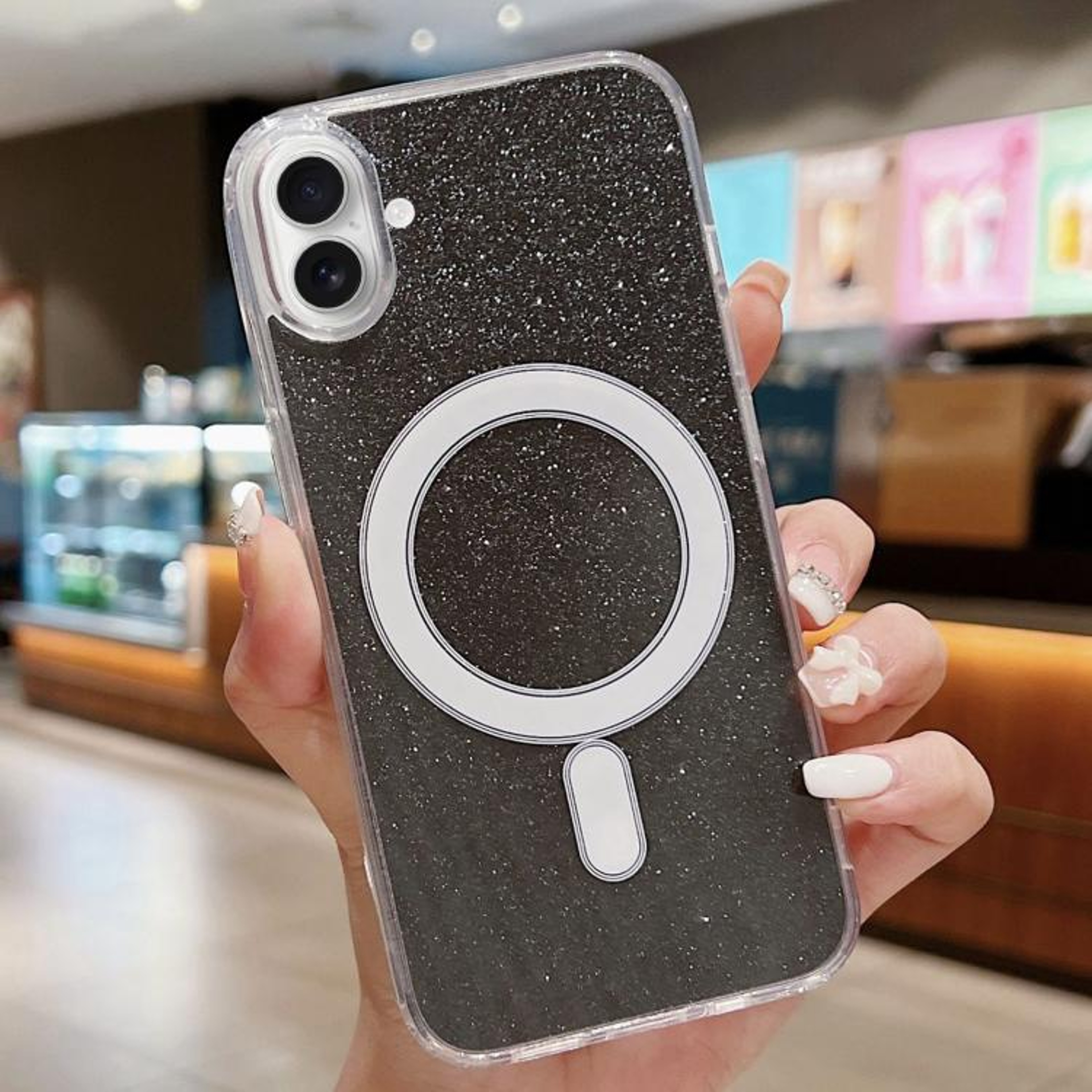 IPhone 17 MagSafe Clear Glitter Protective Case With Transparent Acrylic Back 6