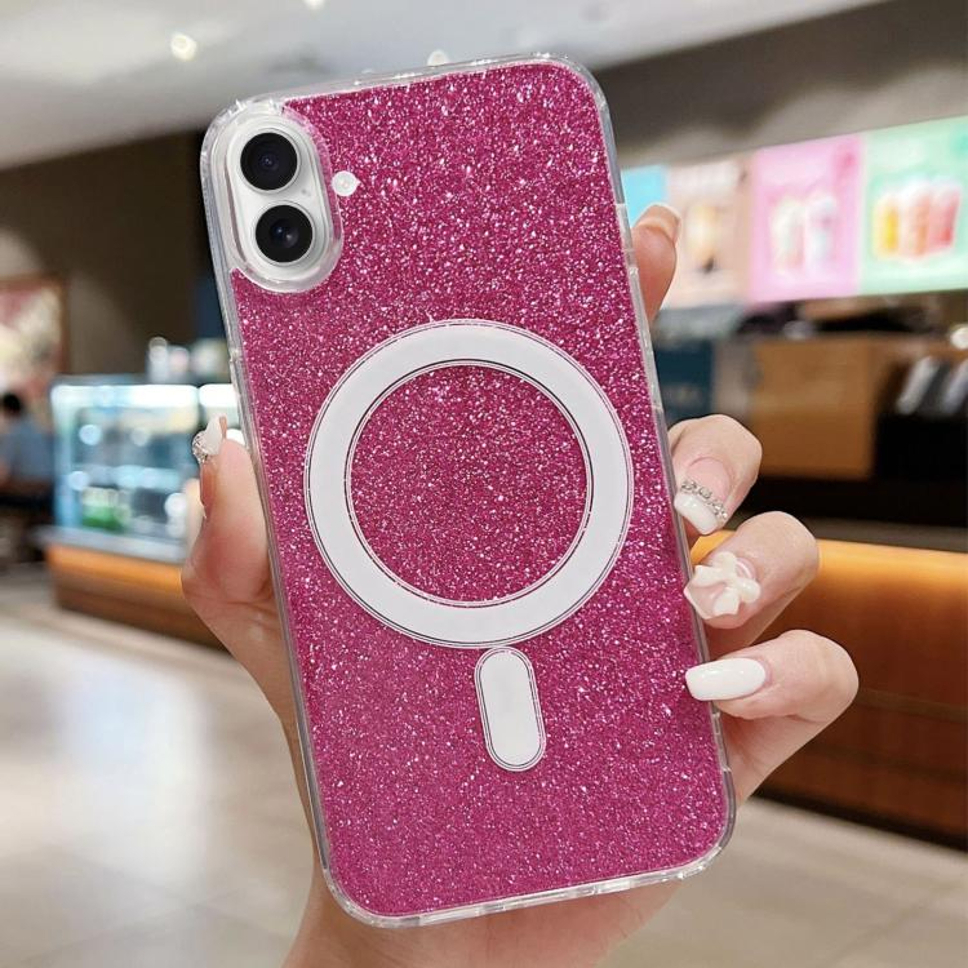 IPhone 17 MagSafe Clear Glitter Protective Case With Transparent Acrylic Back 8