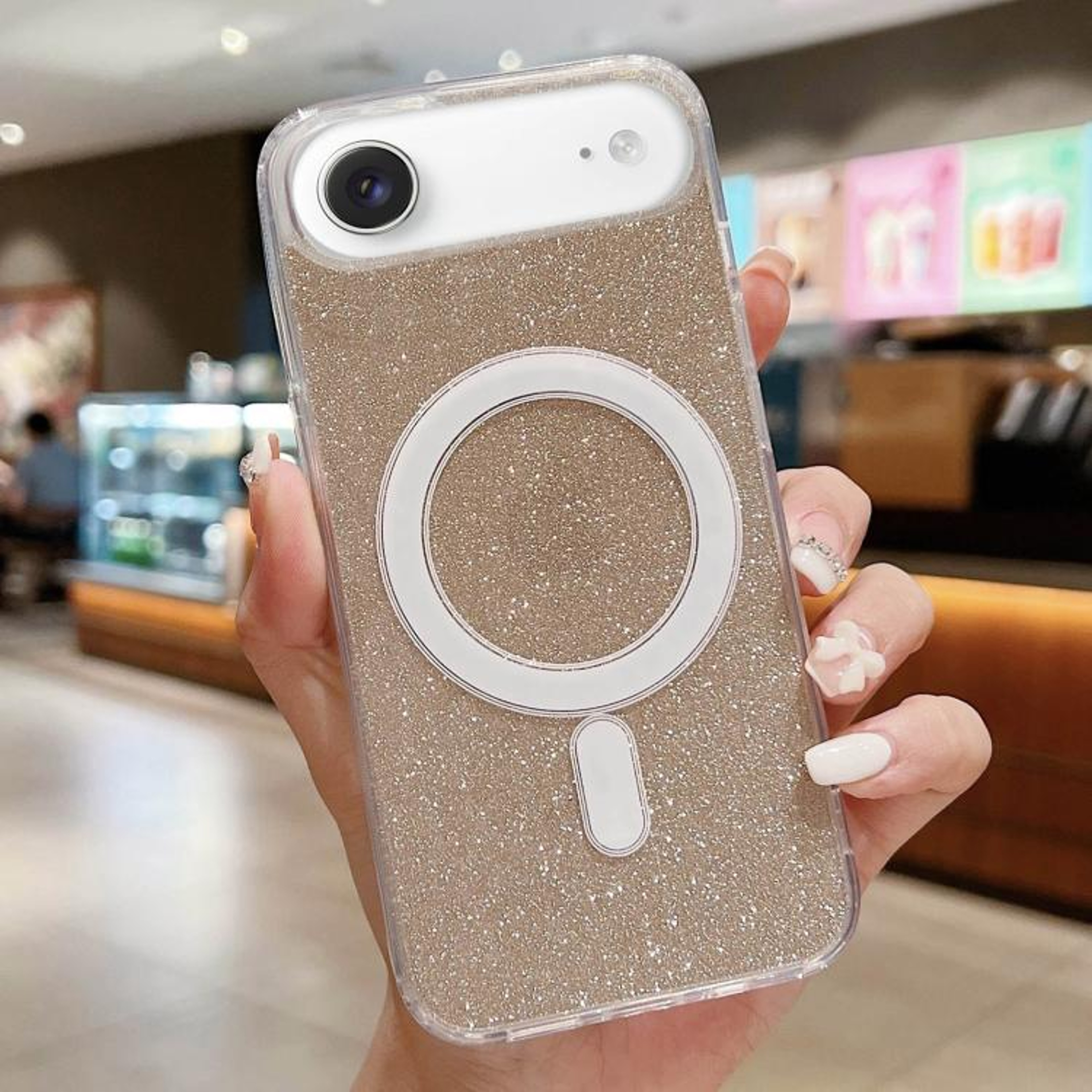 Clear Glitter MagSafe IPhone Case With Acrylic Back For IPhone Air 7