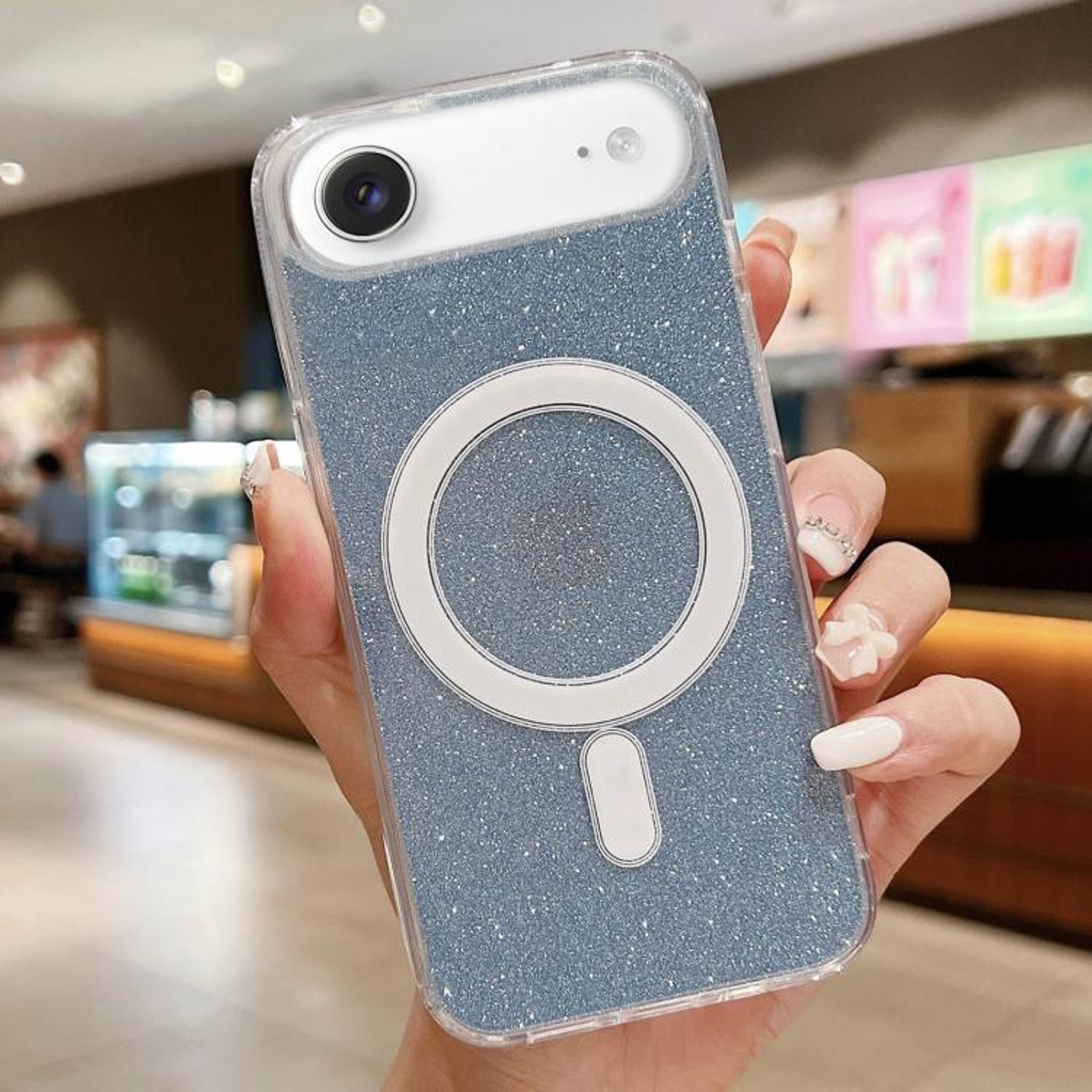 Clear Glitter MagSafe IPhone Case With Acrylic Back For IPhone Air 10