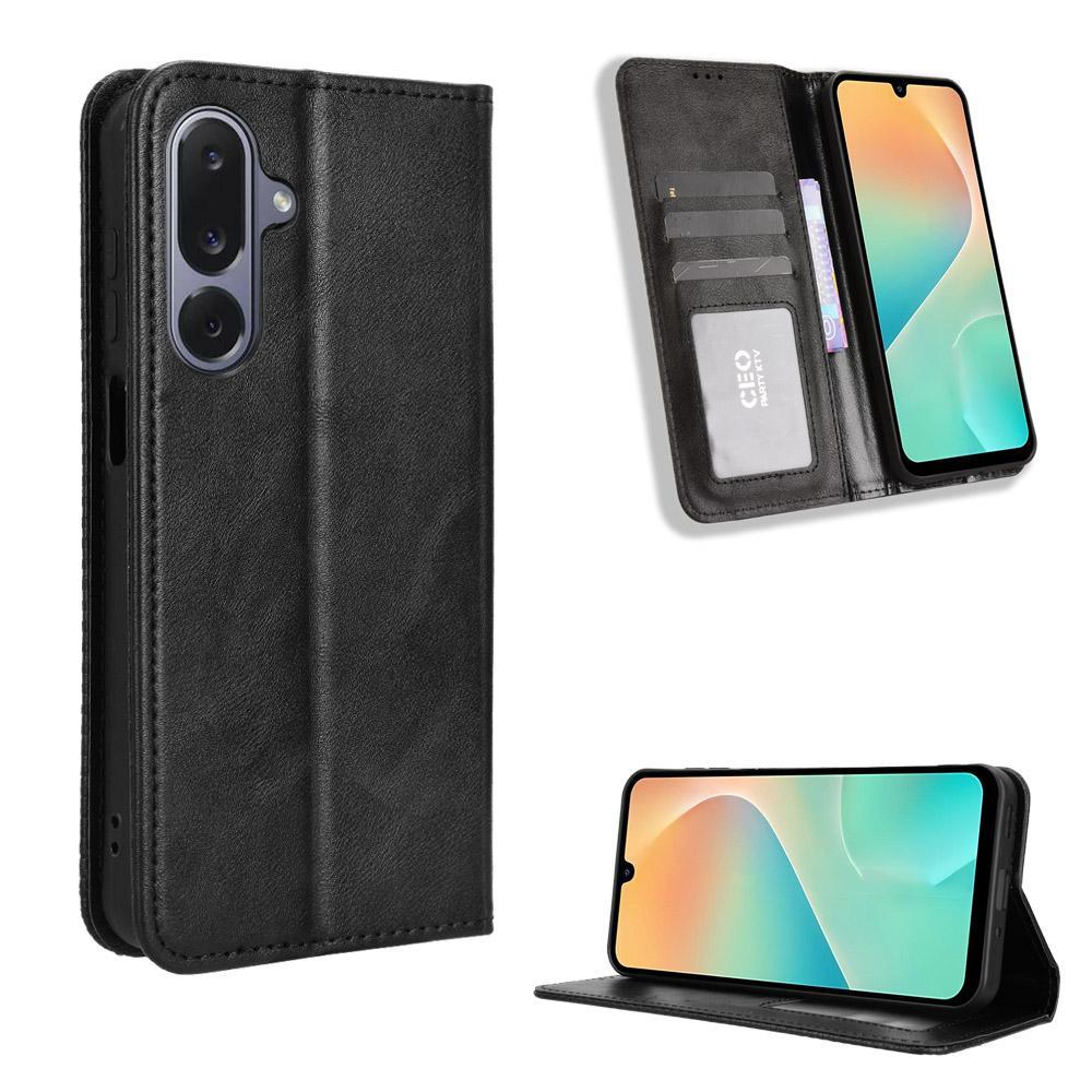 Samsung Galaxy M36 5G Wallet Case With Magnetic Buckle Retro PU Leather Flip Cover  Card Holder 0