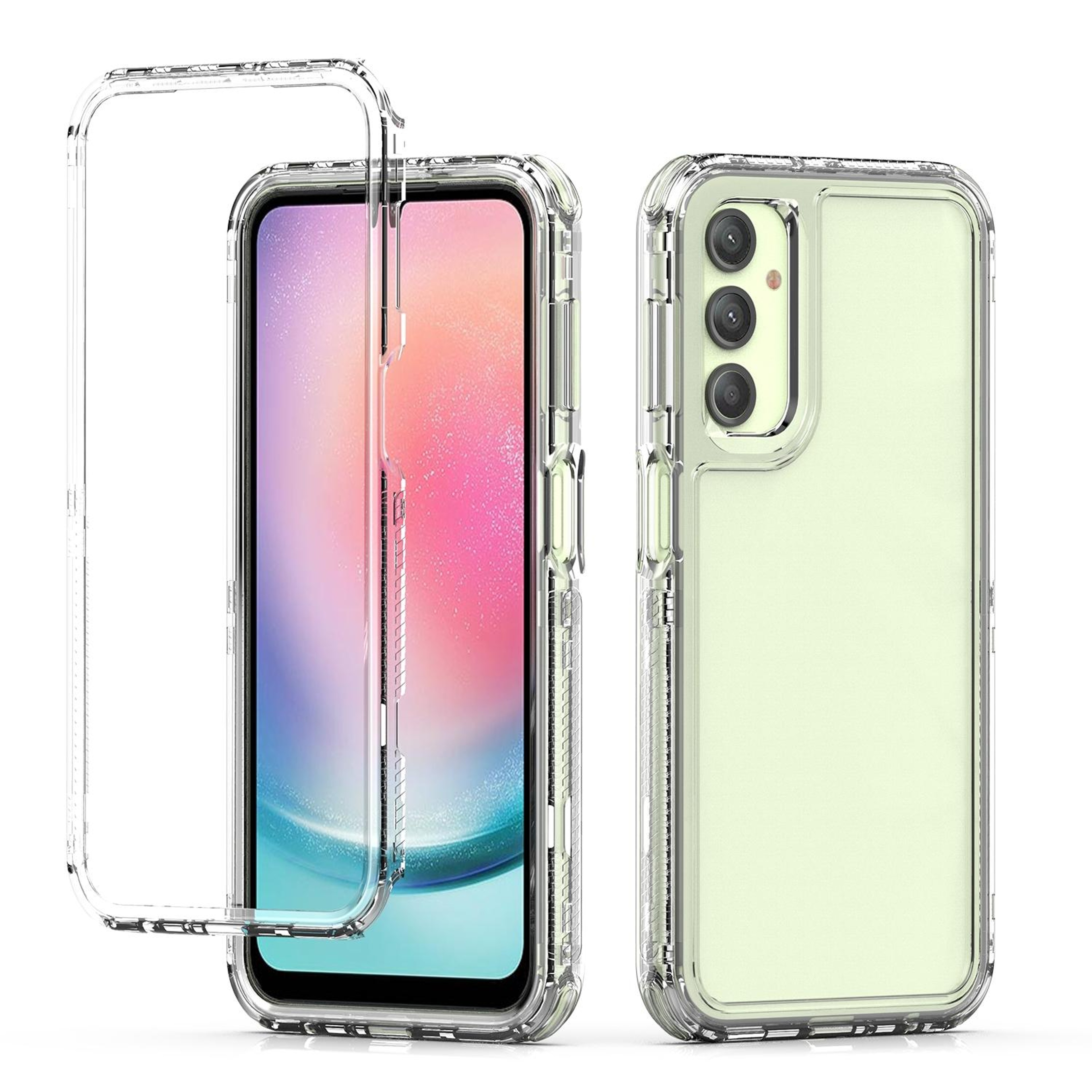 Crystal Clear Shockproof Samsung Galaxy A24 4G Case with Acrylic Back & TPU Bumper – view 1