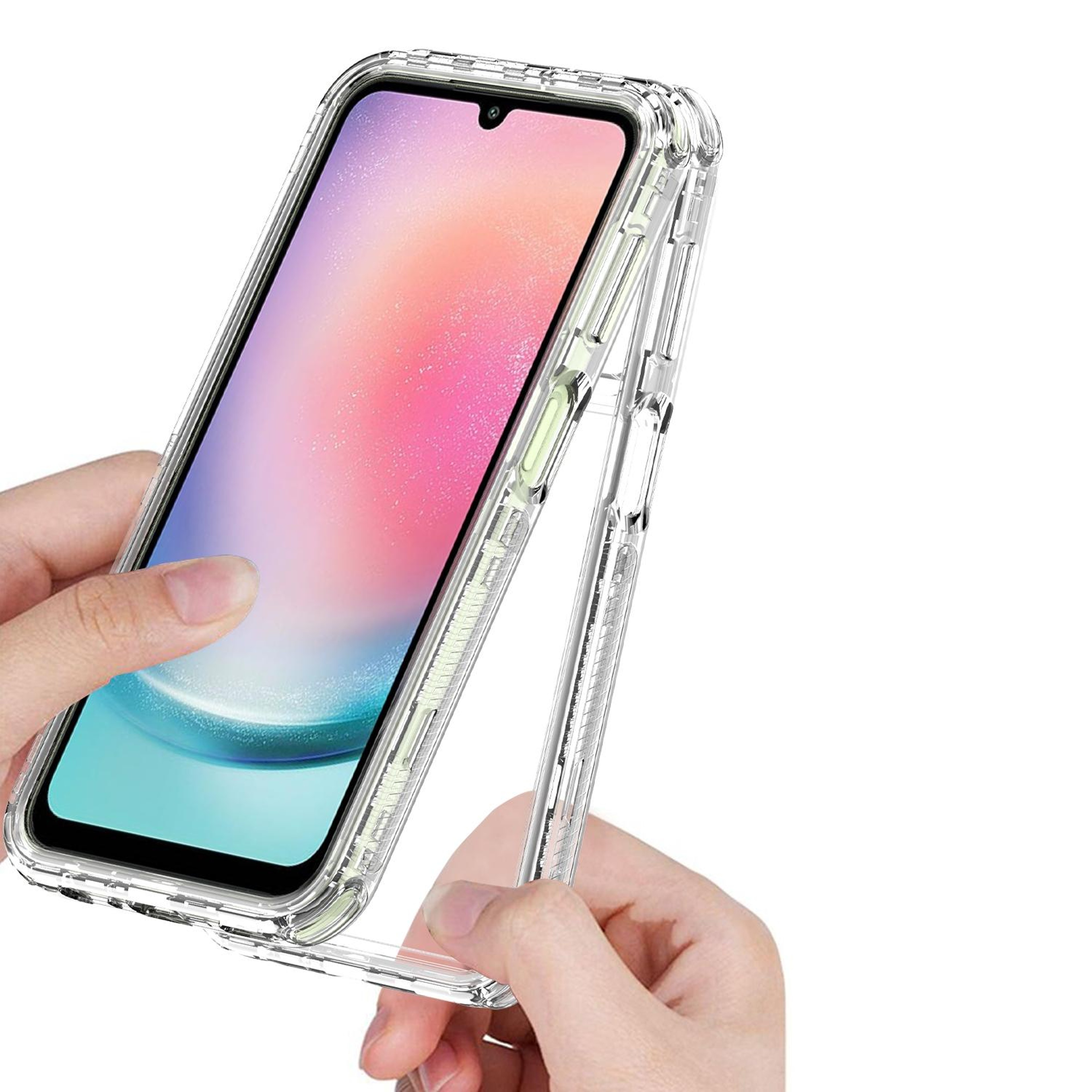 Crystal Clear Shockproof Samsung Galaxy A24 4G Case with Acrylic Back & TPU Bumper – view 3