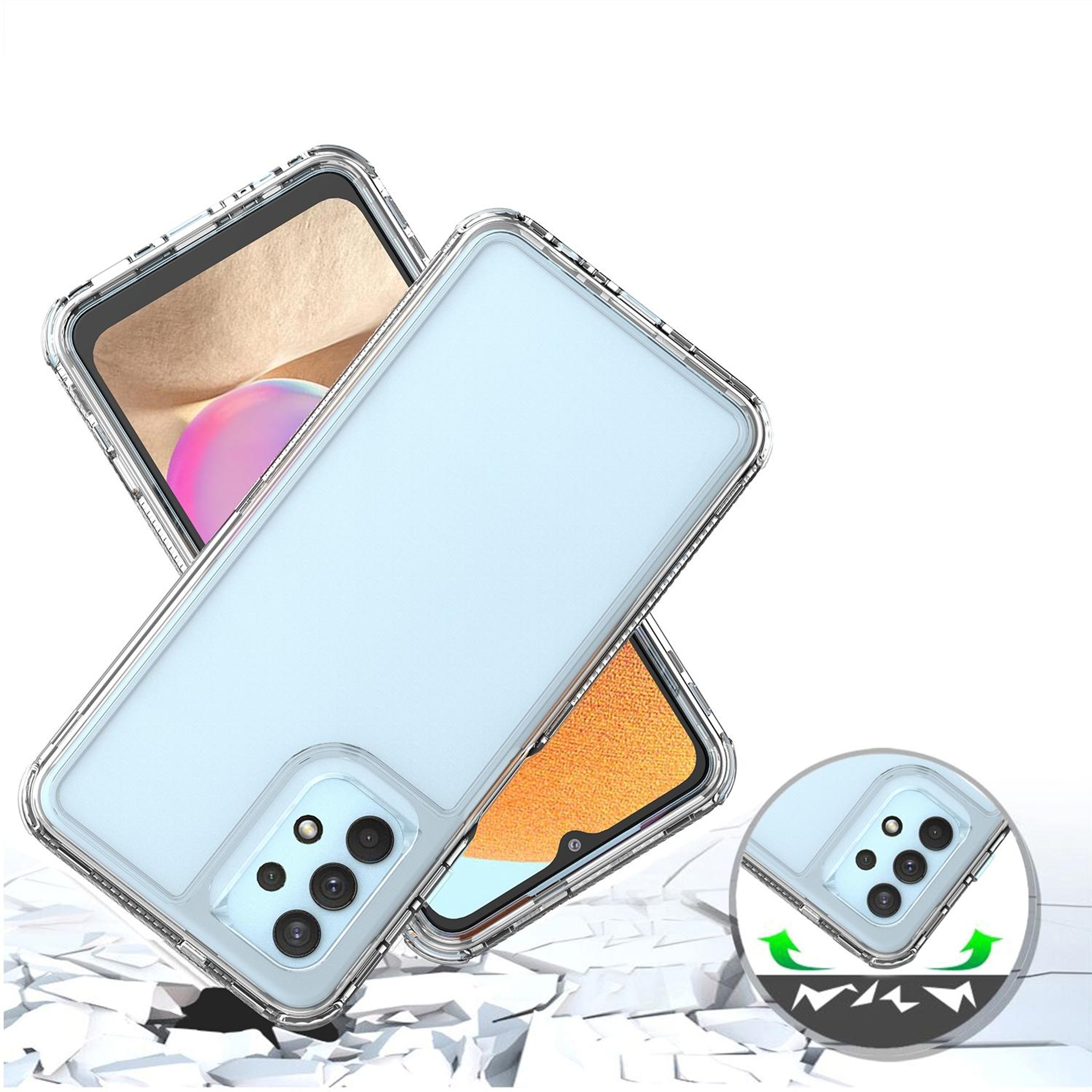Samsung Galaxy A13 5G & A32 5G Clear Protective Case with Acrylic Back Shockproof Transparent Cover – view 4