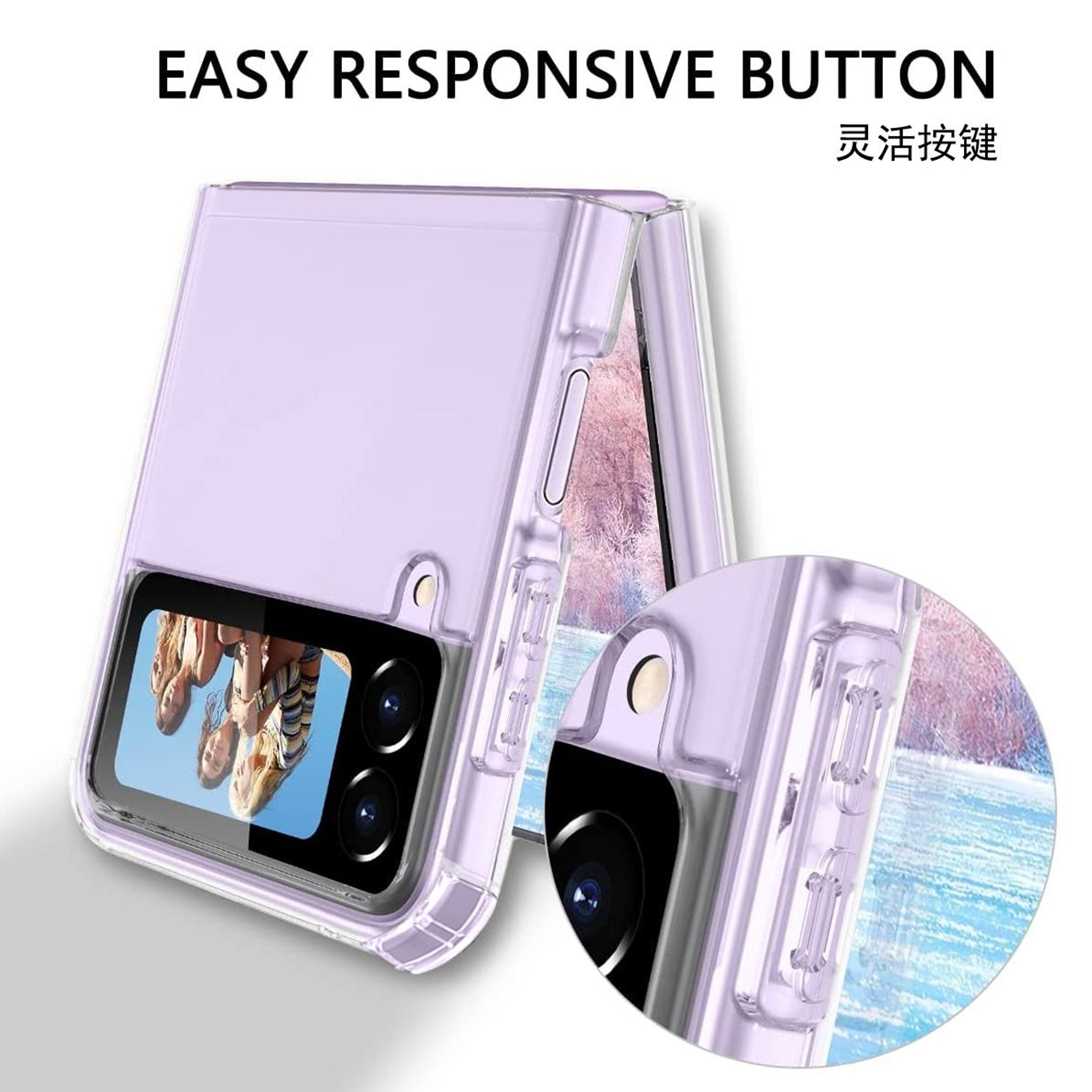 Samsung Galaxy Z Flip4 Case Clear Phone Case Slim PC TPU Protective Cover – view 4