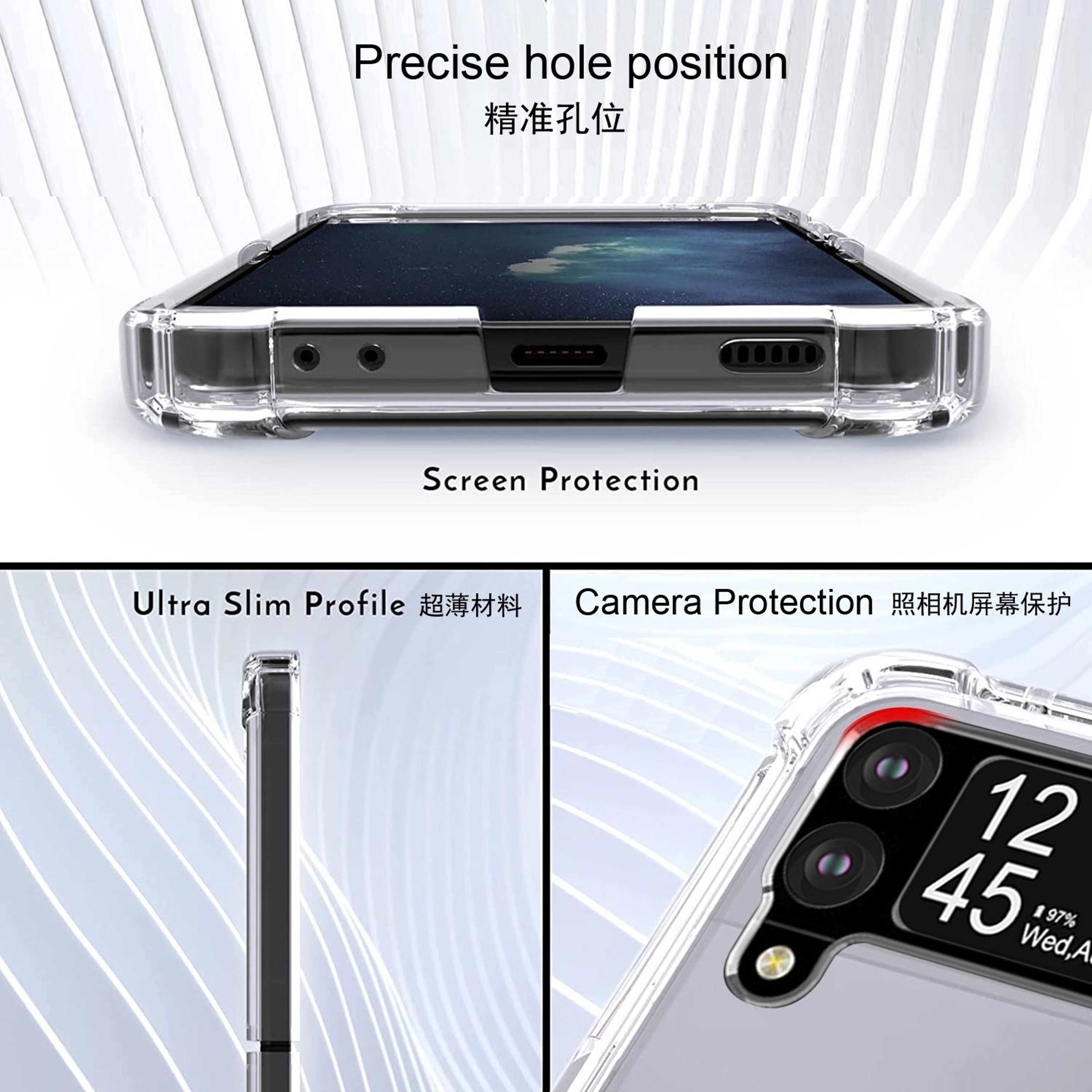 Samsung Galaxy Z Flip4 Case Clear Phone Case Slim PC TPU Protective Cover – view 6