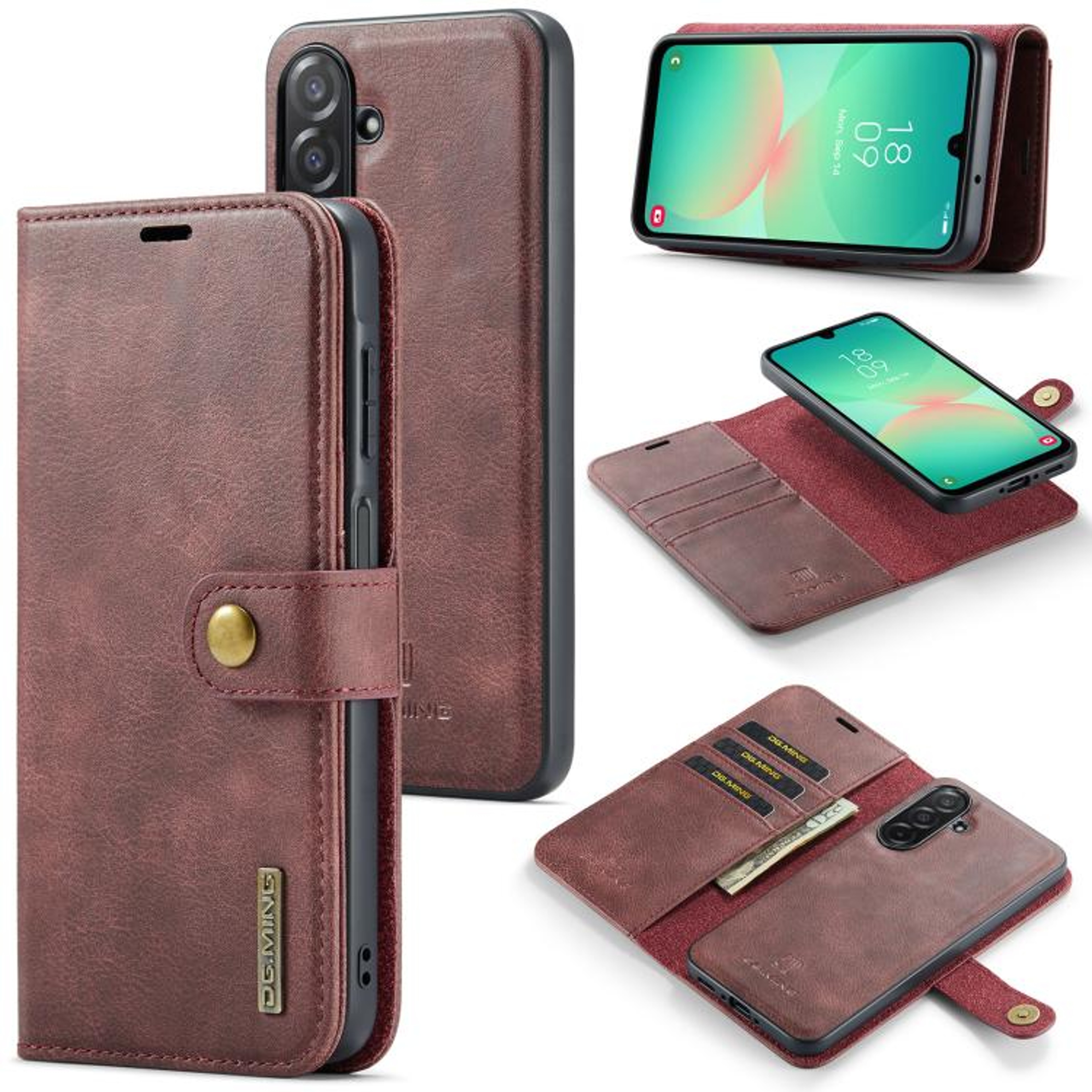 Samsung Galaxy A26 5G Leather Wallet Case With Detachable Magnetic Card Holder 7
