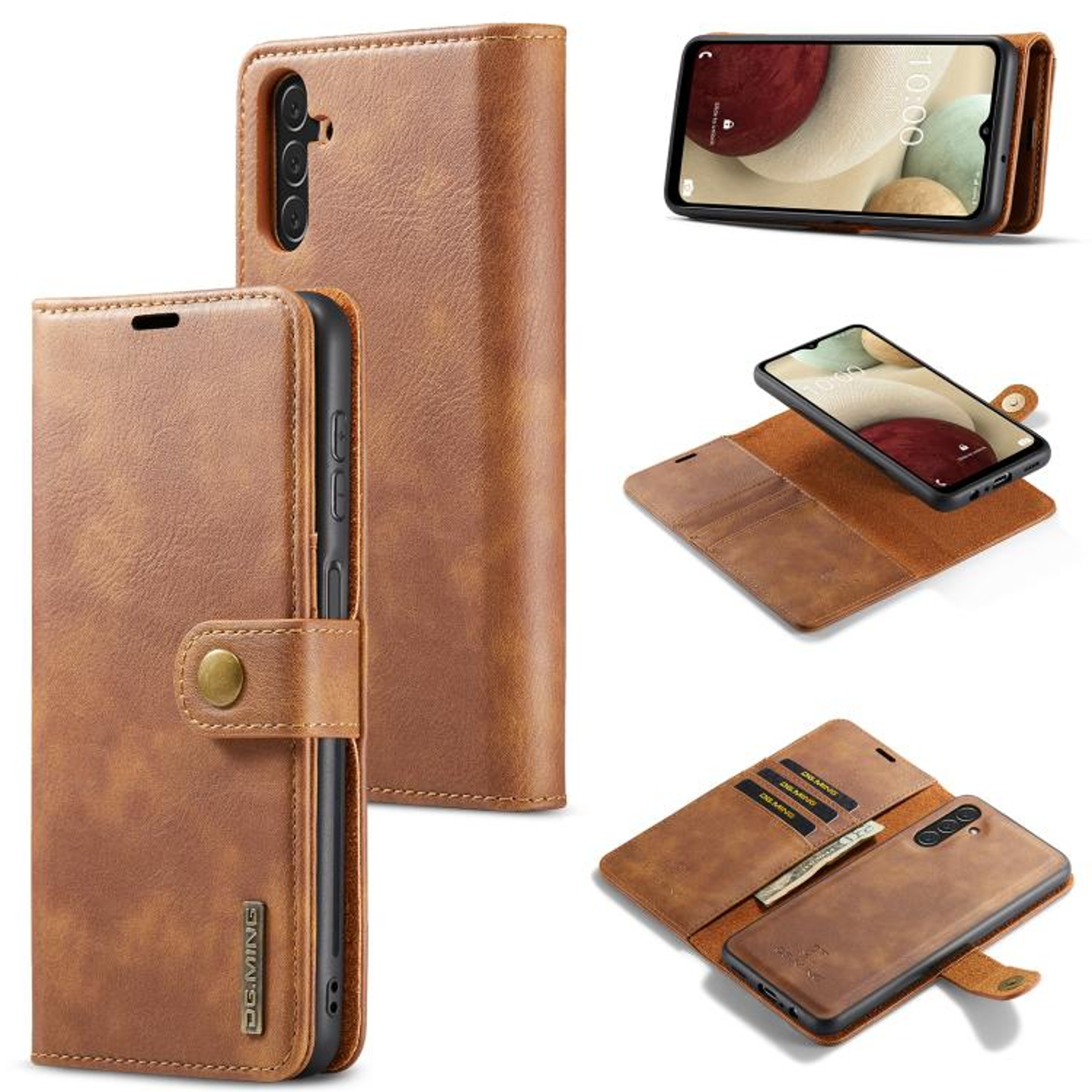 Galaxy A14 Case Detachable Magnetic Leather Wallet Case With Card Holder And Stand 9