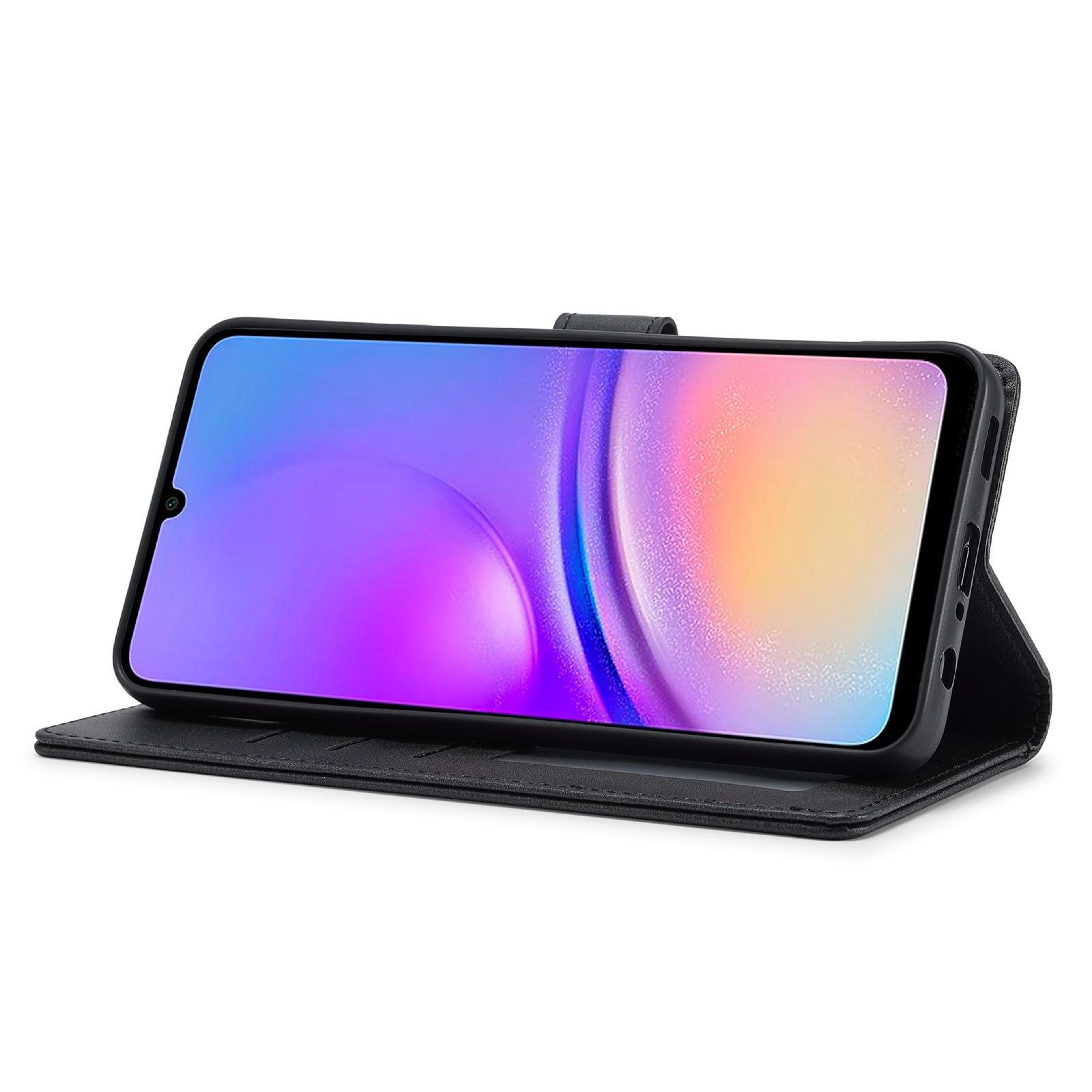 Galaxy A08 5G Case Calf Texture Leather Wallet Case With Card Slots And Stand 4
