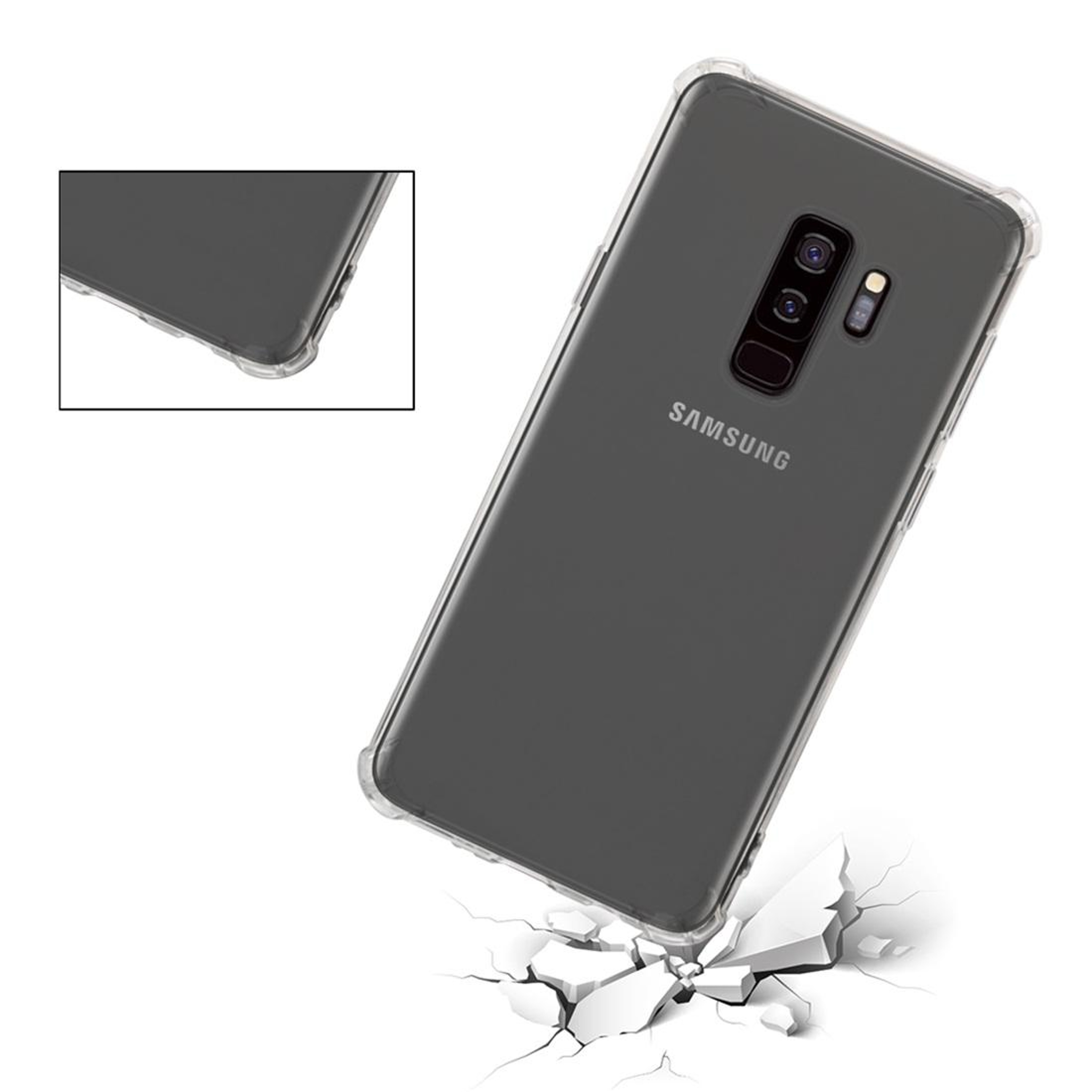 Galaxy S9 Plus Clear Case Shockproof Slim TPU Protective Cover – view 6