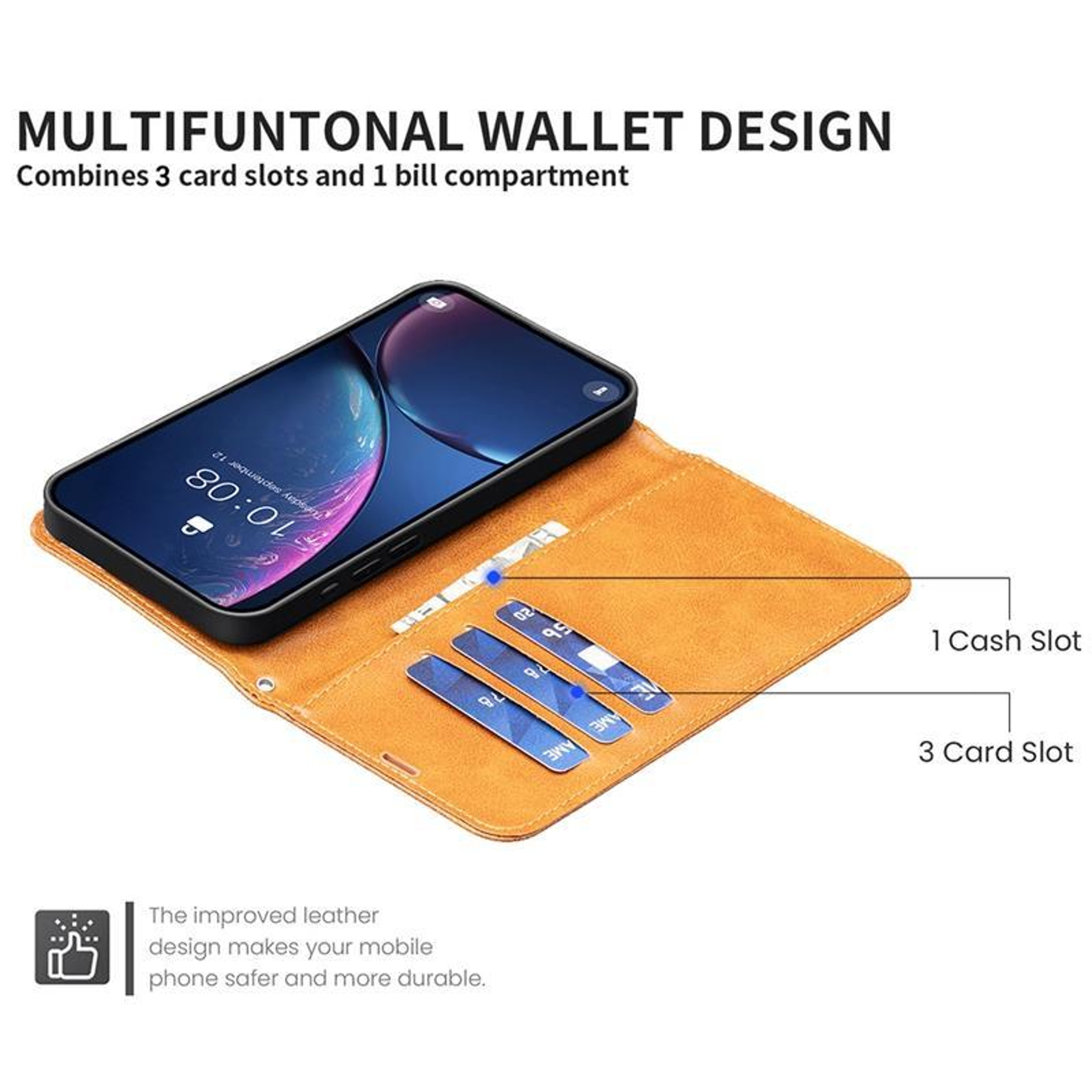 Samsung Galaxy Series Case Lambskin Texture Flip Leather Case With Card Slots And Stand 6