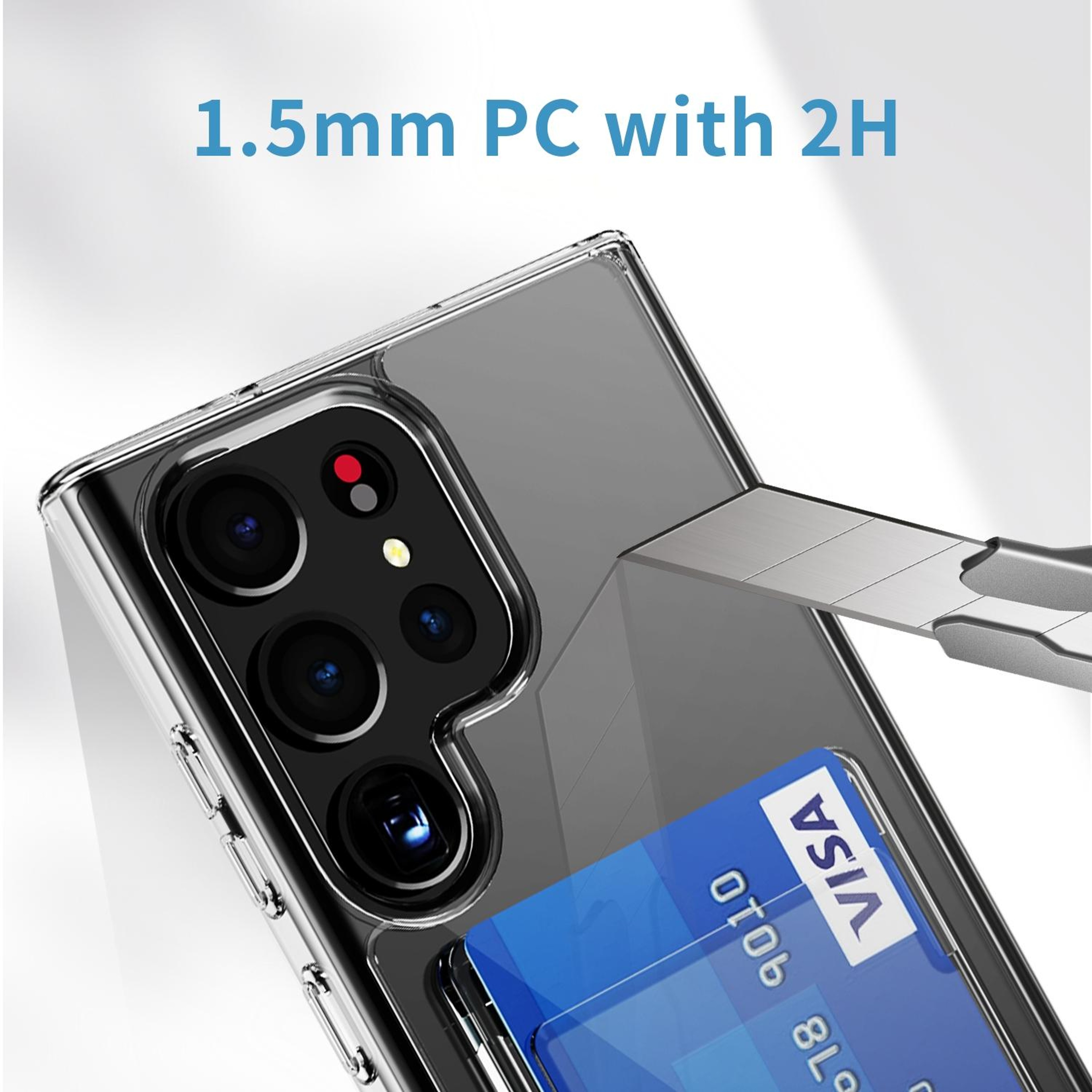 Samsung Galaxy S23 Plus Clear Wallet Case with Card Holder and Shockproof Airbag Protection – view 3