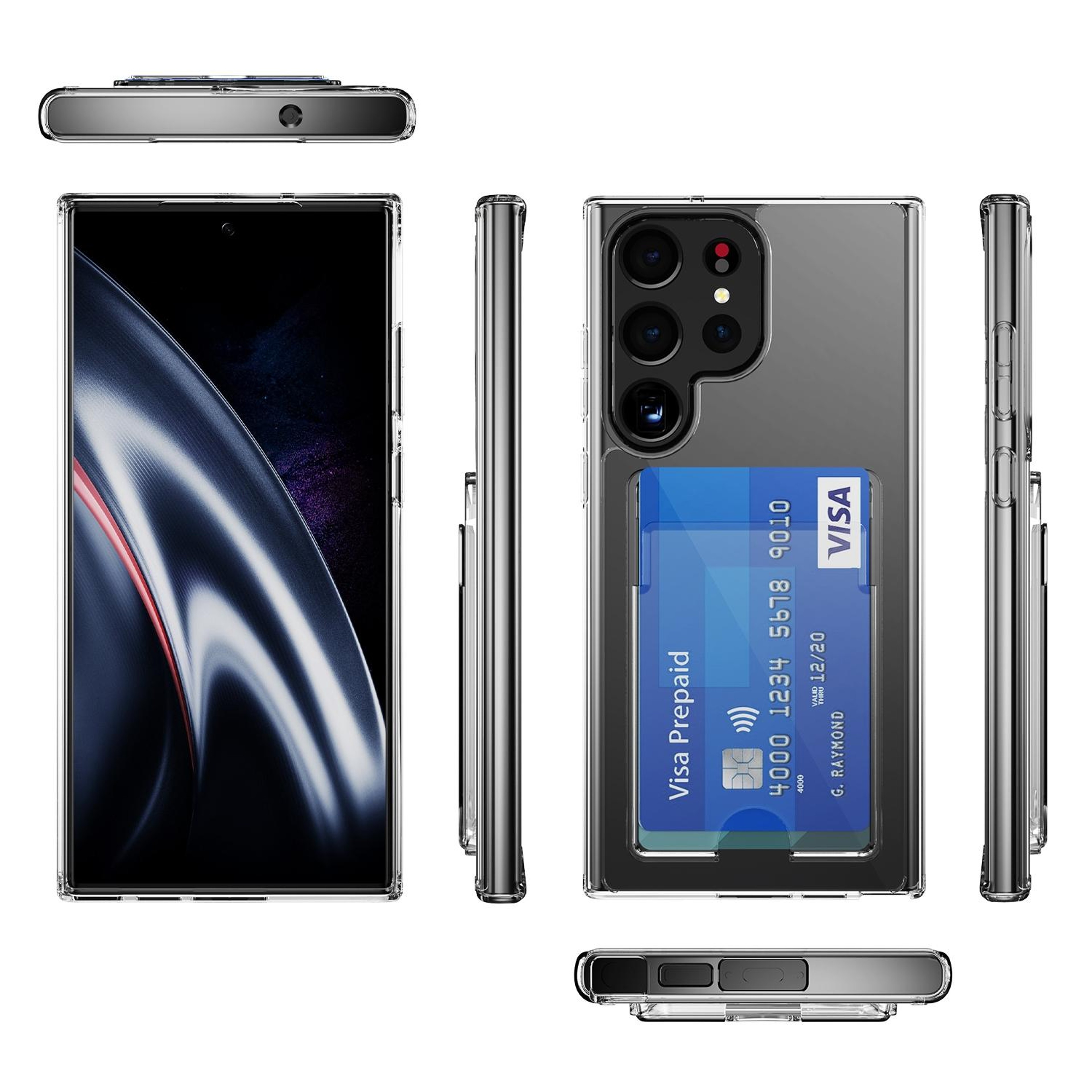 Samsung Galaxy Note20 Ultra Clear Wallet Case with Card Holder and Shock Protection – view 2