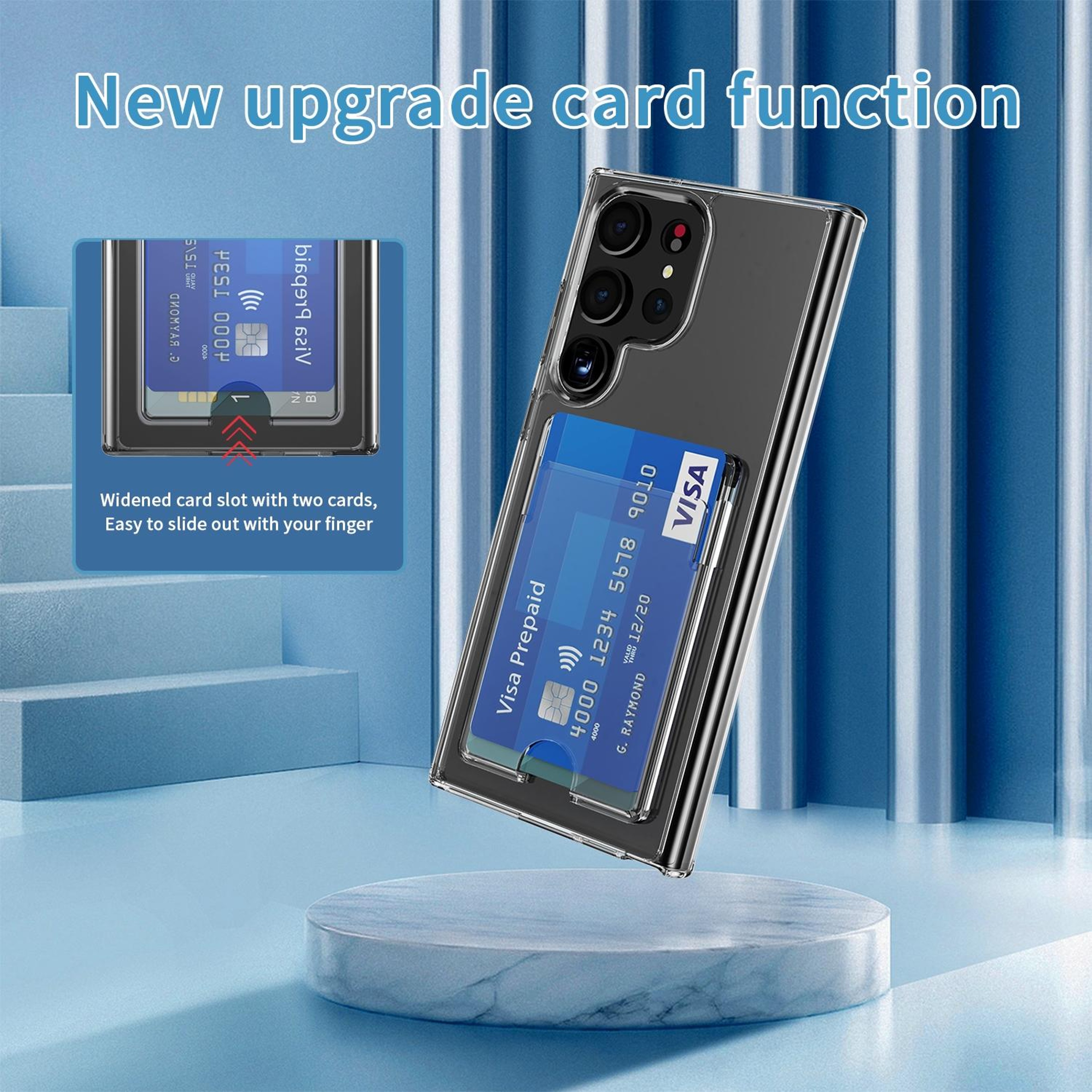 Samsung Galaxy Note10 Plus Clear Wallet Case with Card Holder and Protective PC TPU Cover – view 6