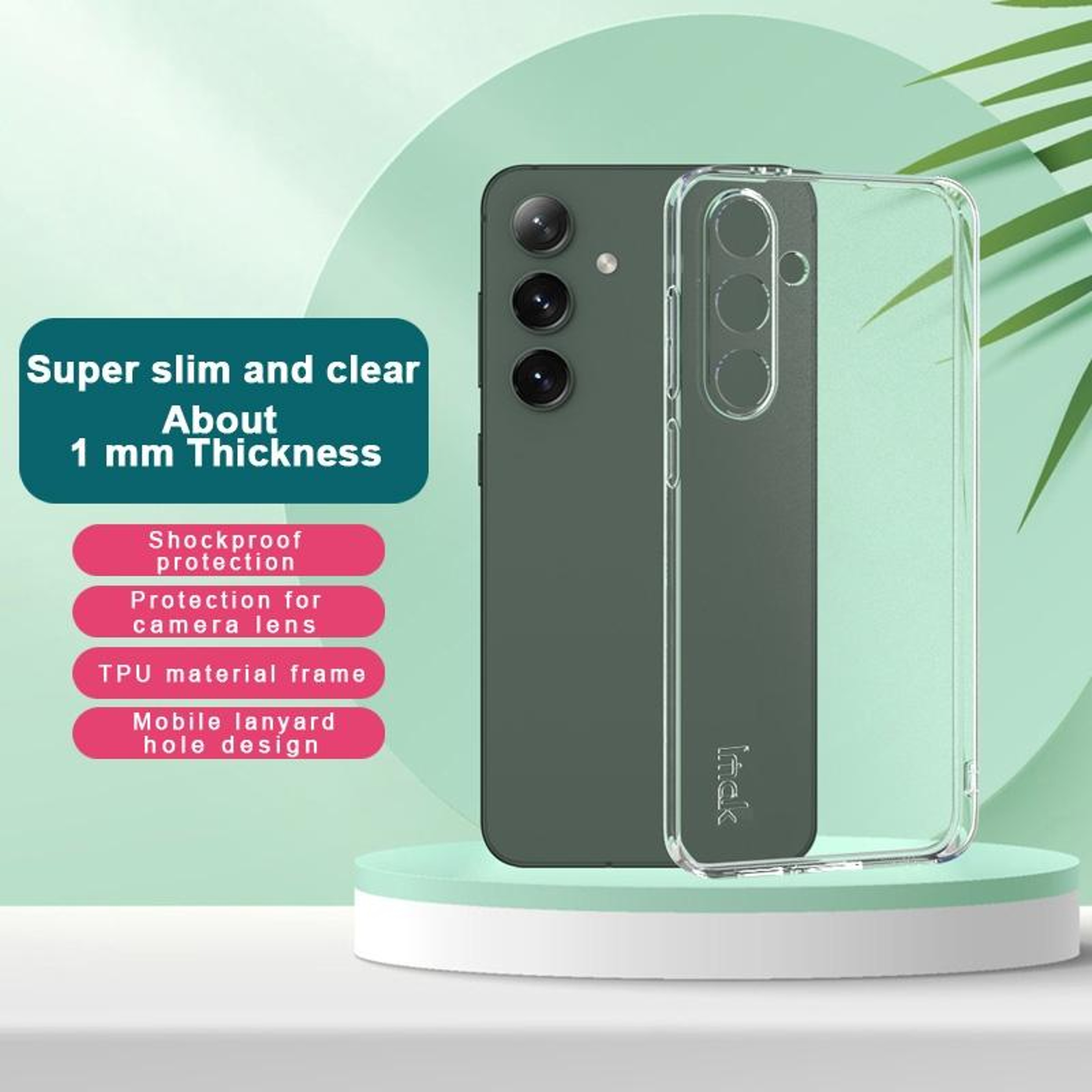 imak UX-5 Samsung Galaxy S24 FE Case – Super Slim Clear TPU Case with Shockproof Corner Protection – view 2