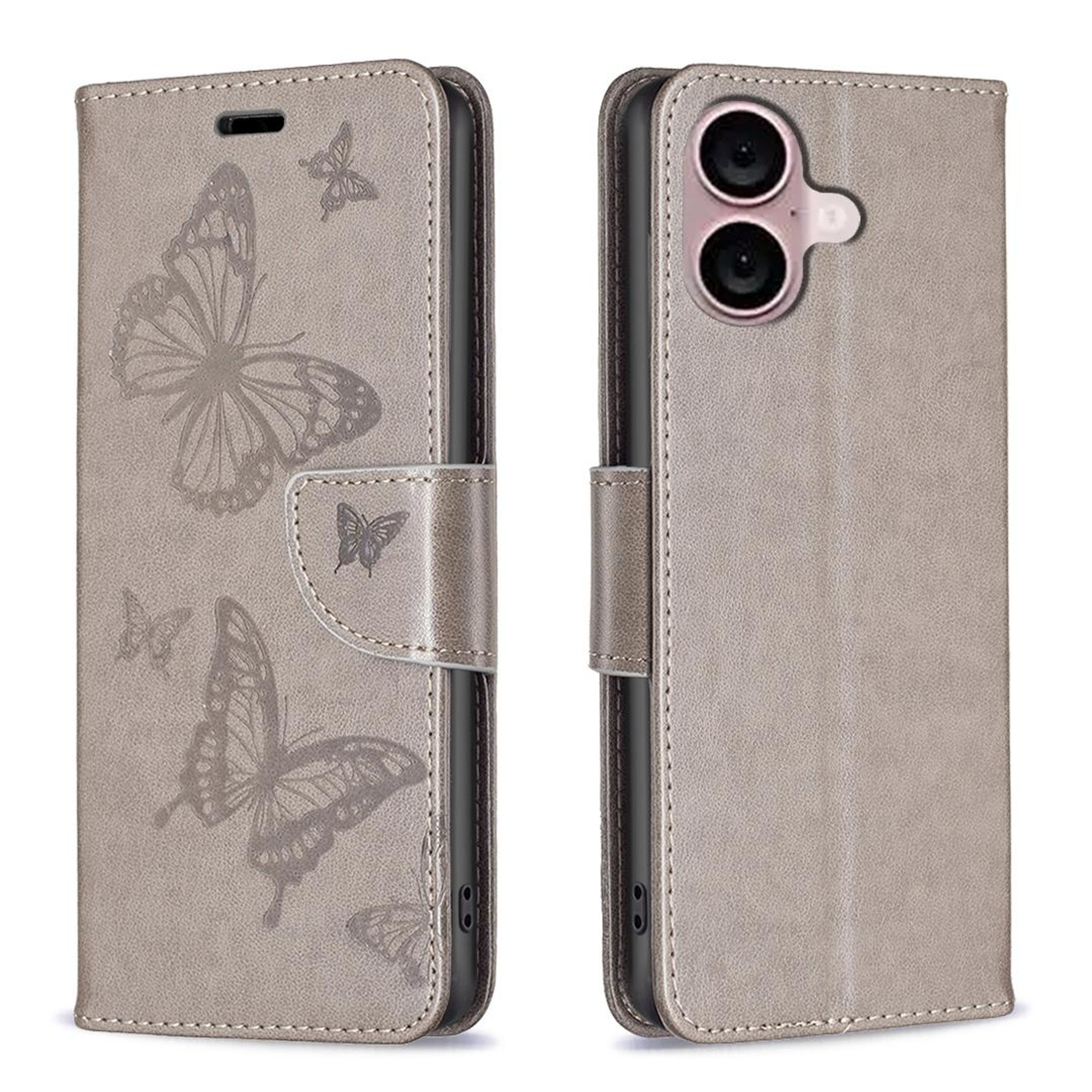 Butterfly IPhone 16 Plus Wallet Case With Card Holder Stand And PU Leather Cover 0