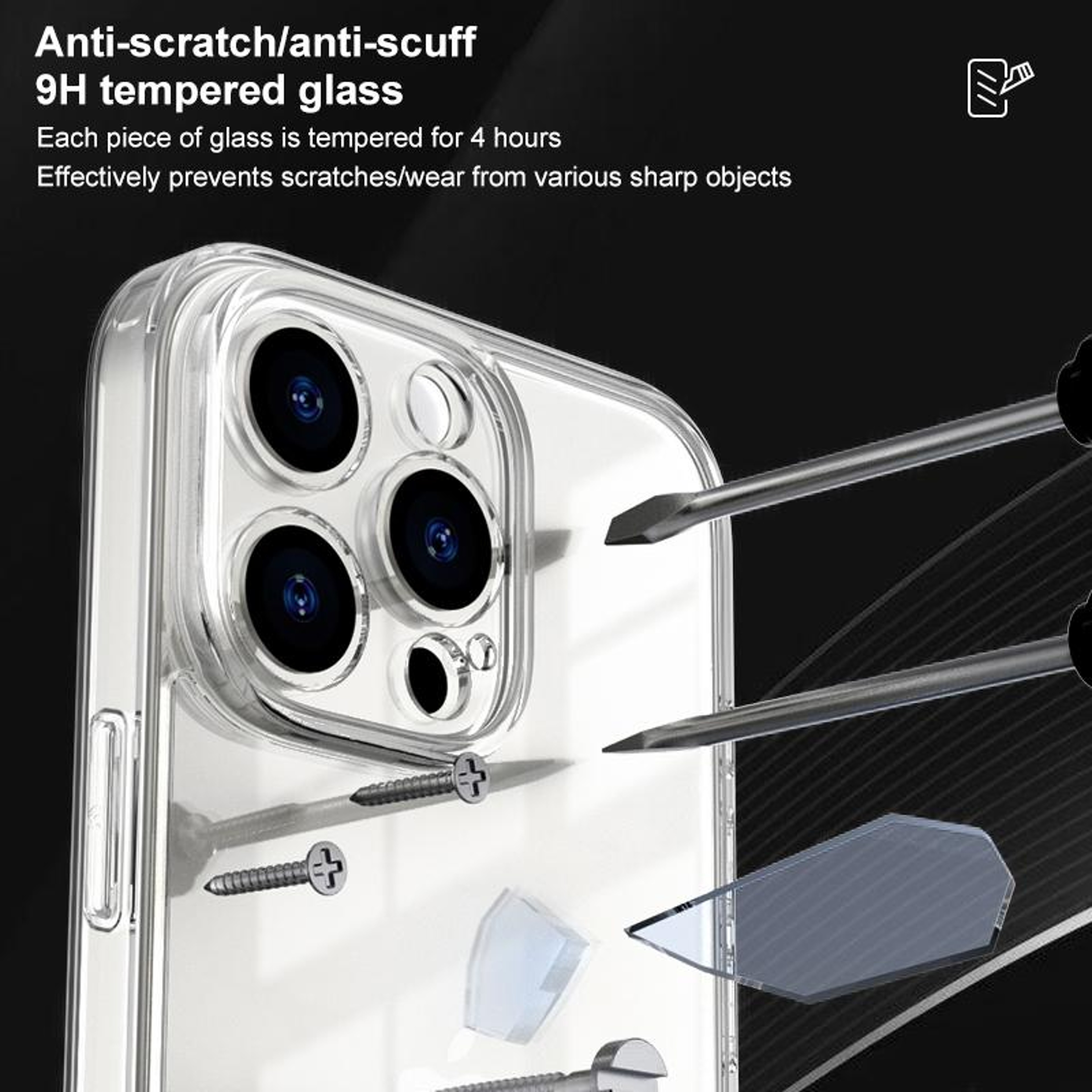 iPhone 13 Mini Clear Case with 9H Glass Back and Shockproof Airbag Corners – view 5